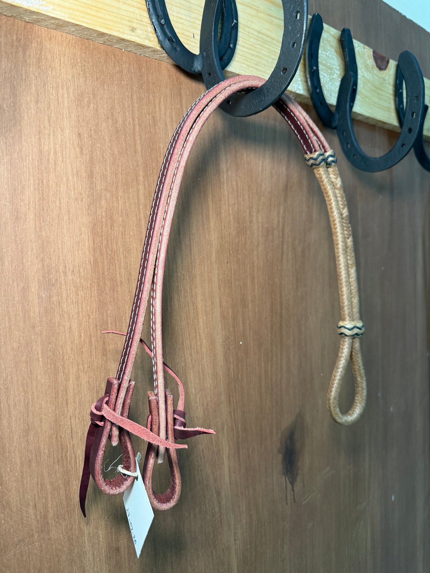 Charra leather reins with rawhide