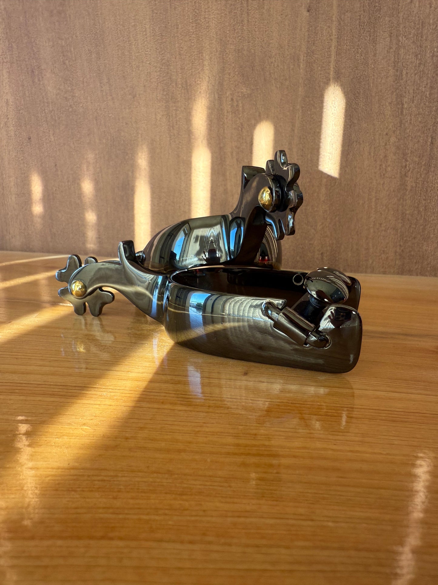 Men’s Blackened Steel Long Shank Western Spurs