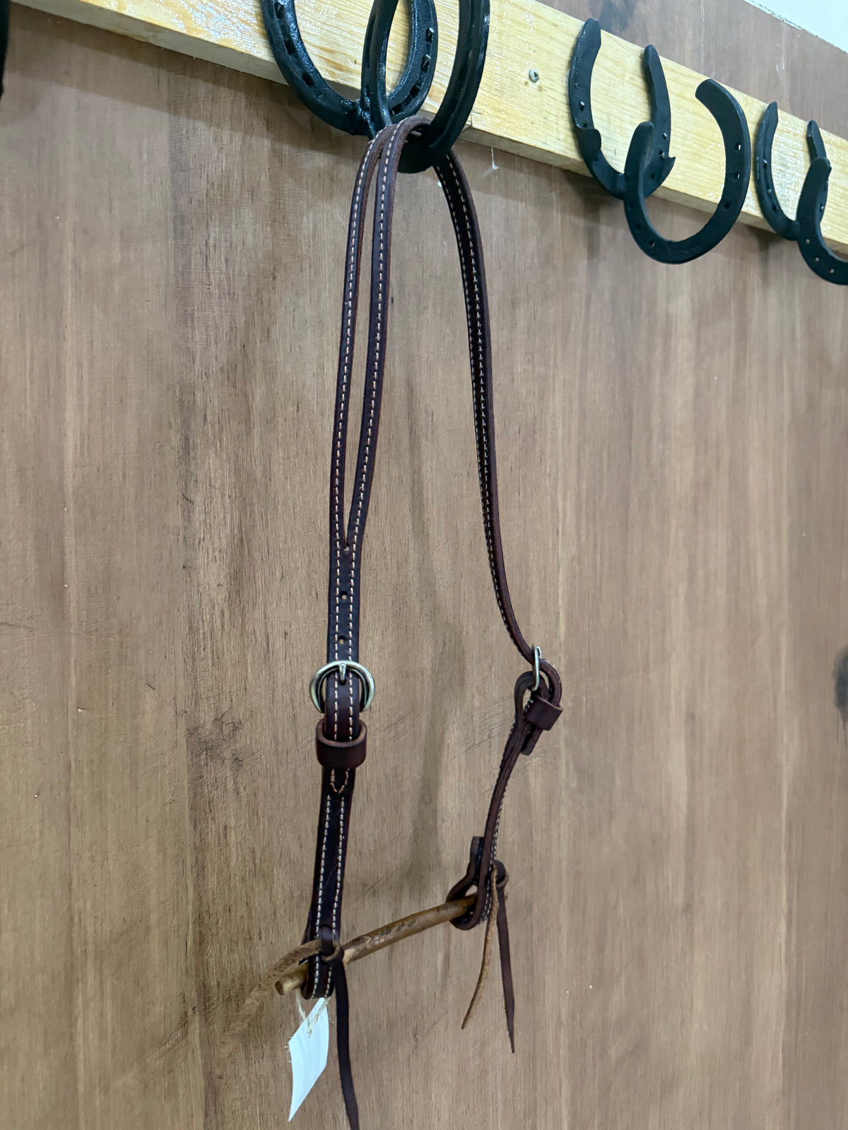 Double Buckle Stitched Leather Headstall