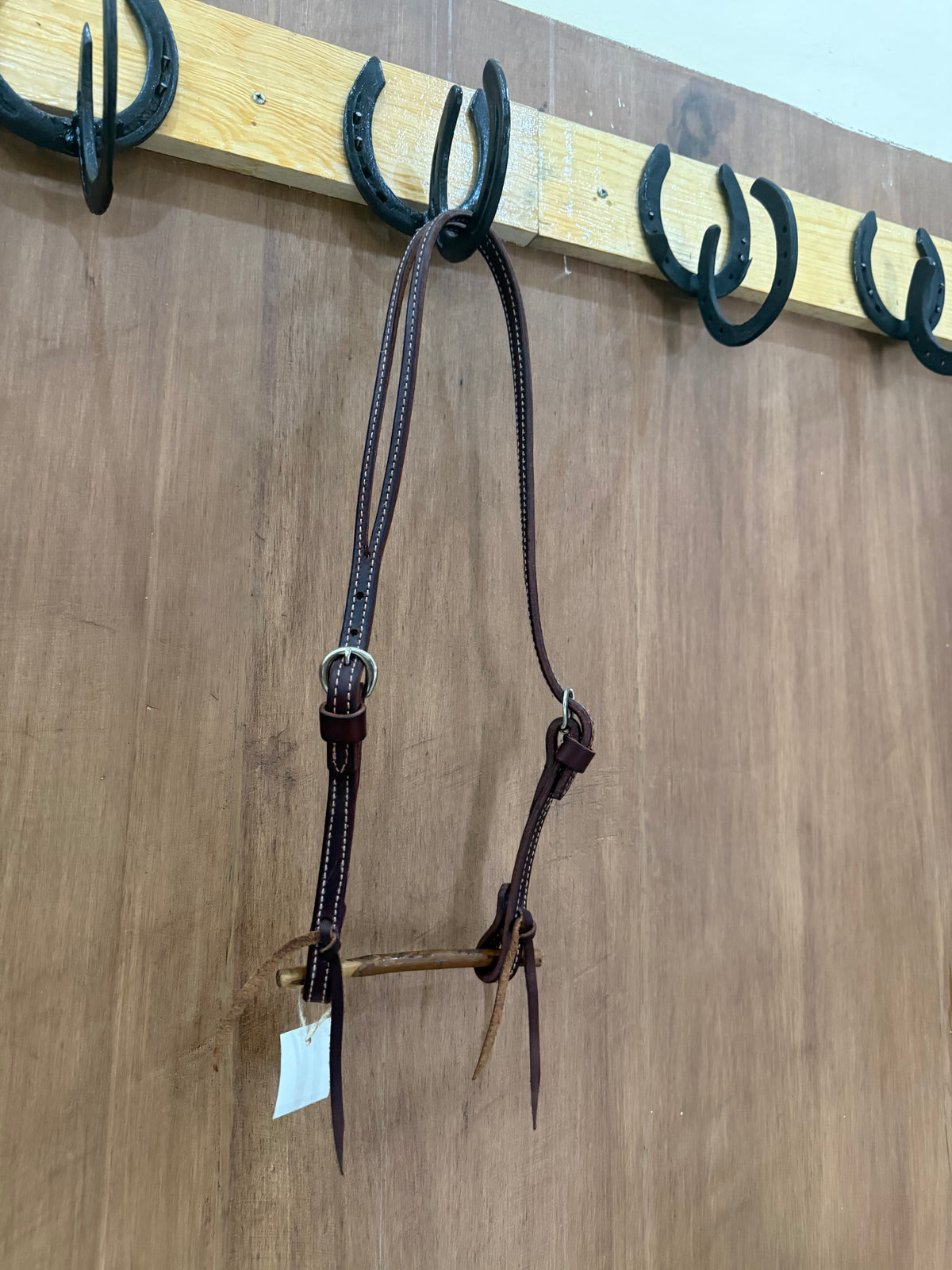 Double Buckle Stitched Leather Headstall