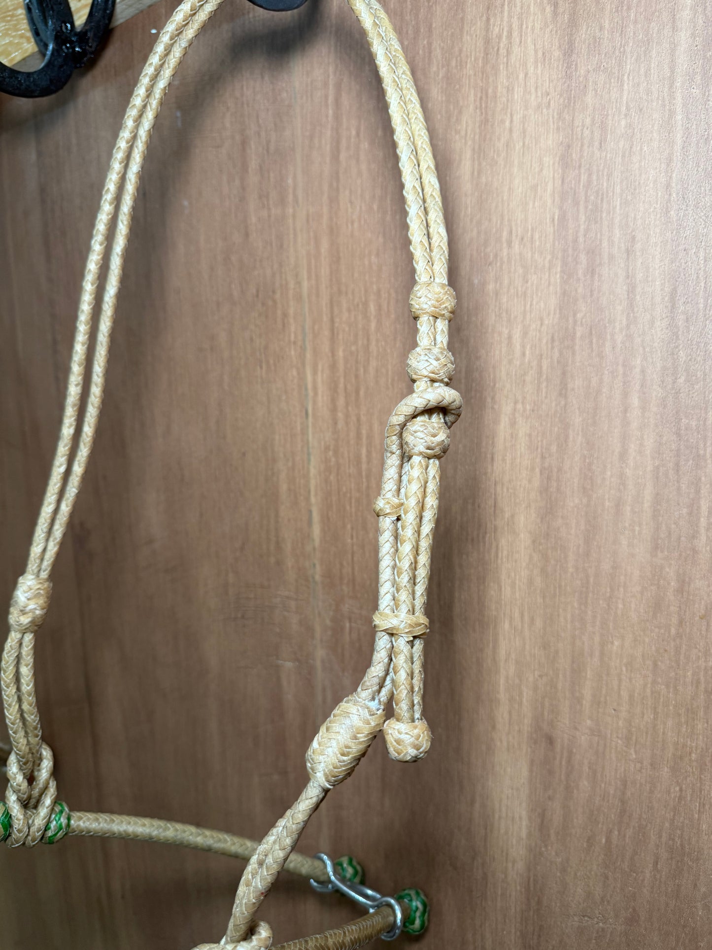 Braided Rawhide Rope Noseband with Tie-Down Ring