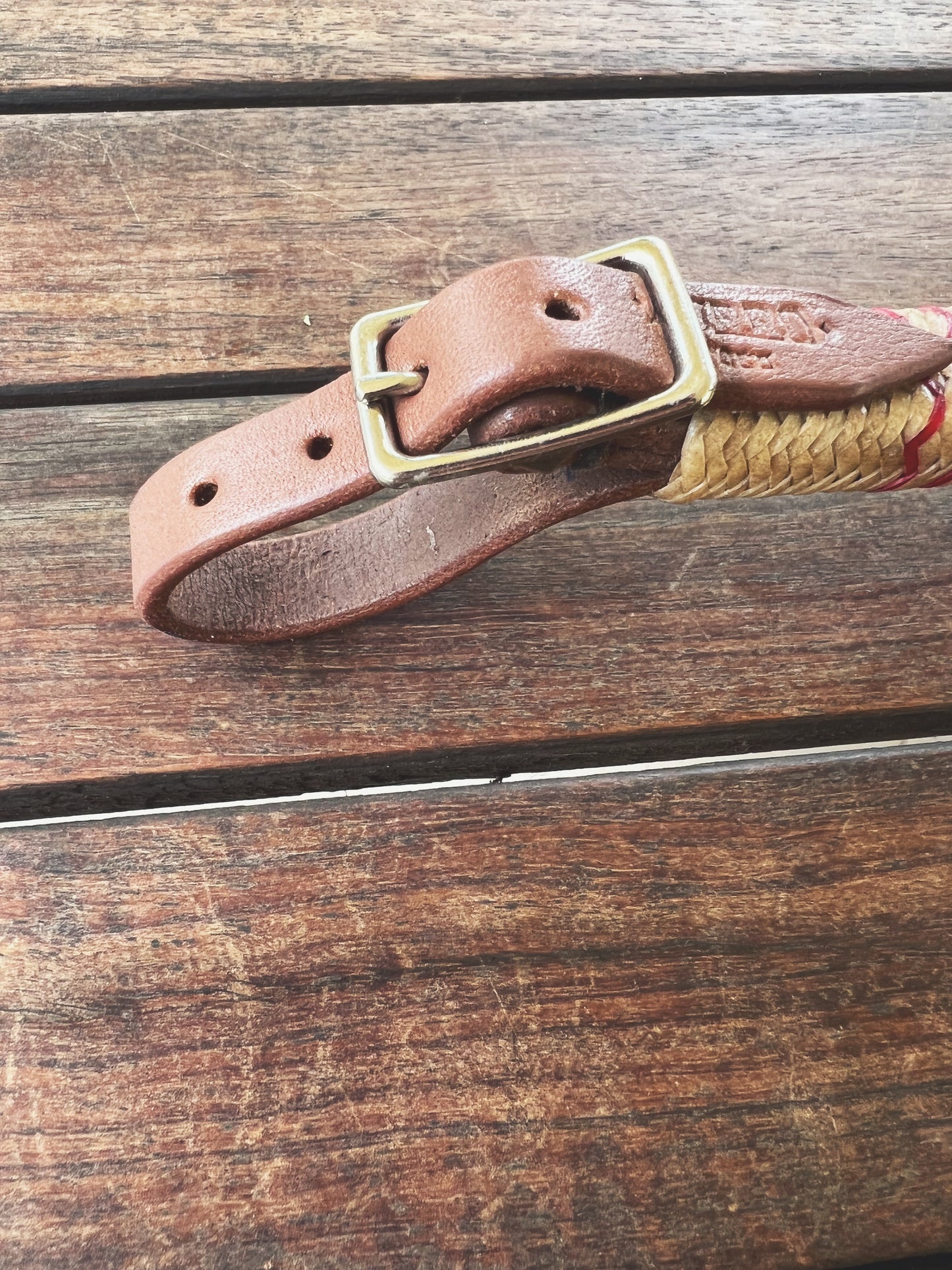 Rawhide Wrap Curb Strap Two Buckles