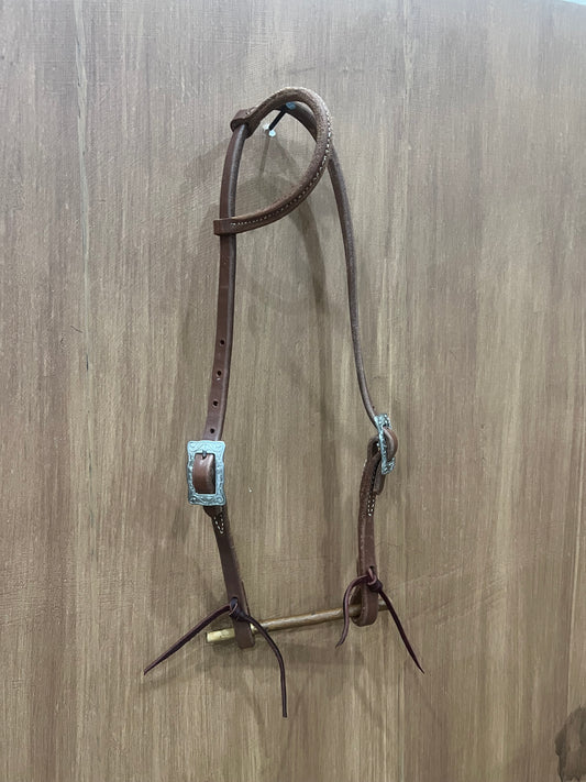 One ear two antique buckles headstall