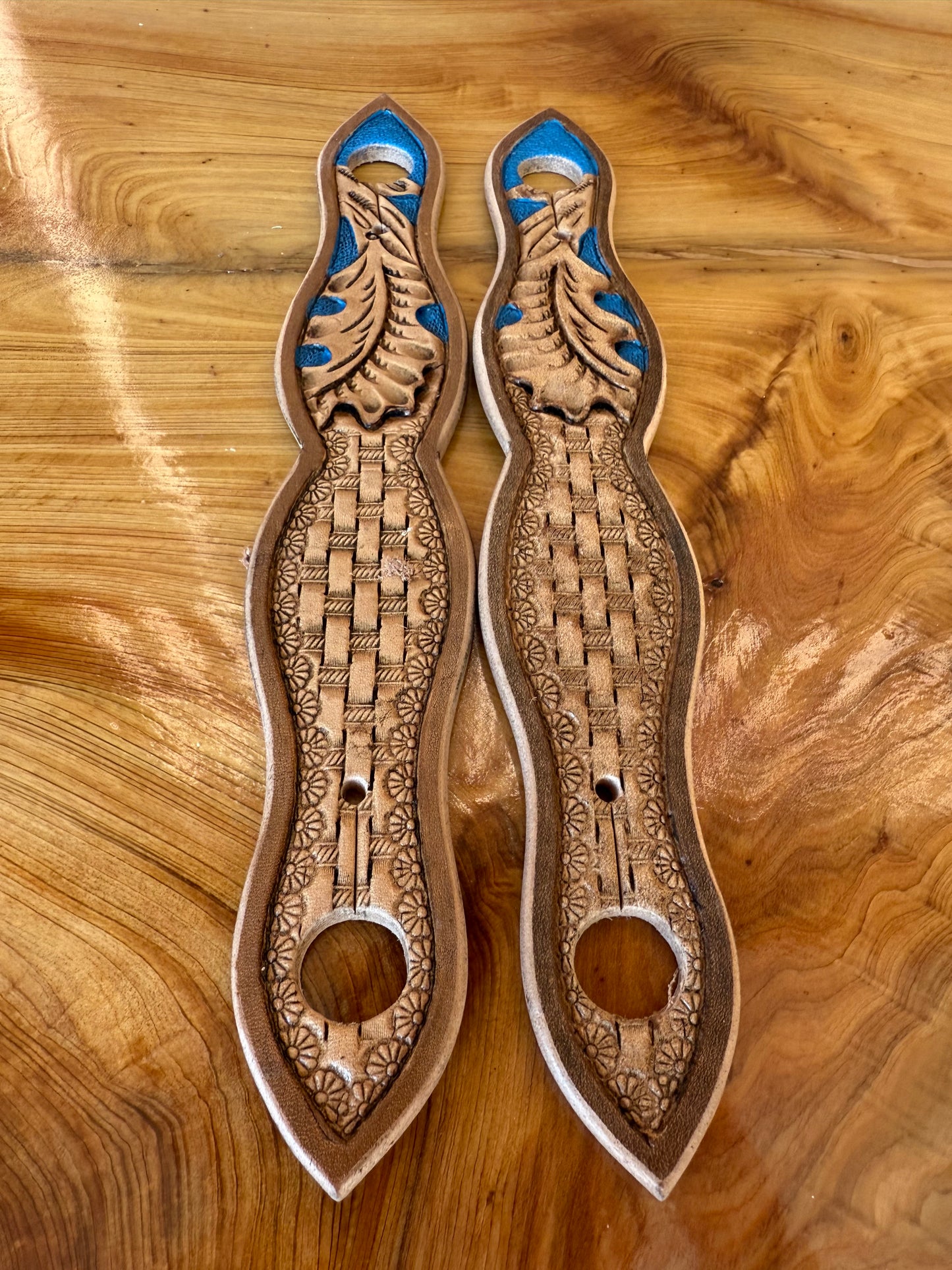 Hand-Tooled & Painted Leather Slobber Straps