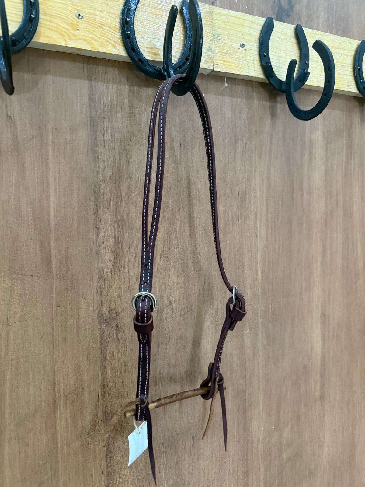 Double Buckle Stitched Leather Headstall