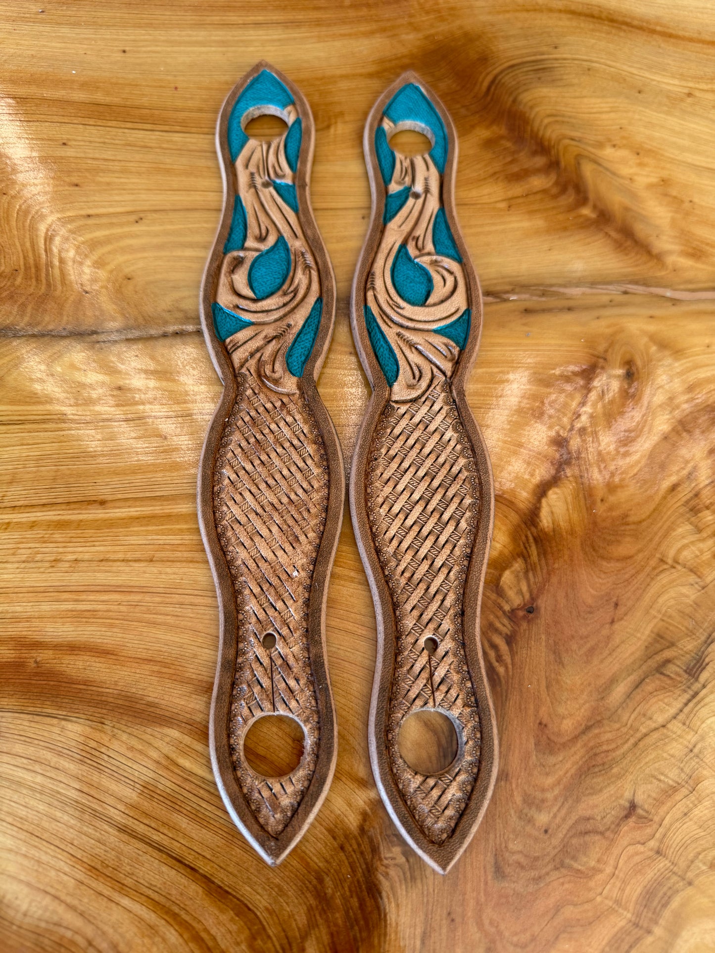 Hand-Tooled & Painted Leather Slobber Straps