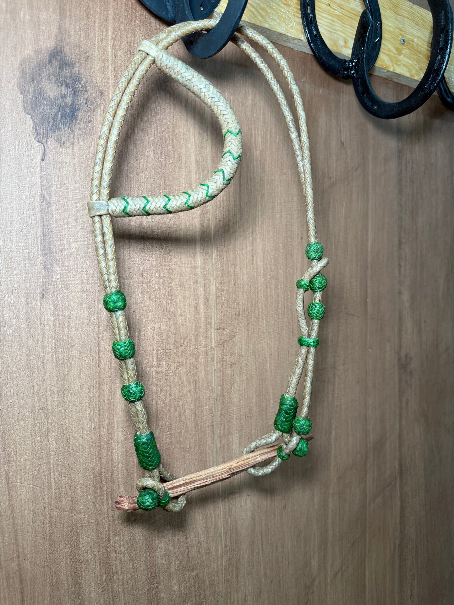 Braided rawhide one ear headstall