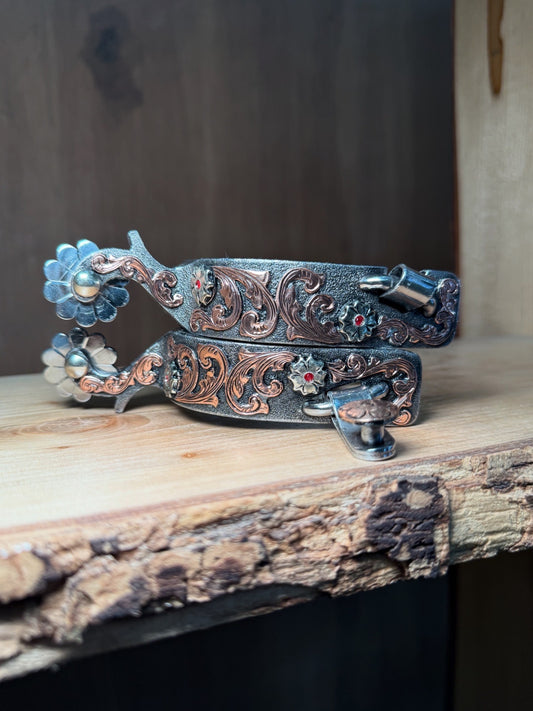 Men’s spurs flower rose gold