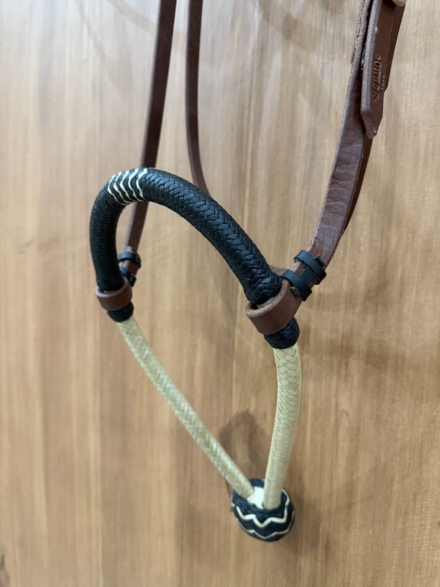 Rawhide braided 5/8" Hackamore bosal with Browband Headstall
