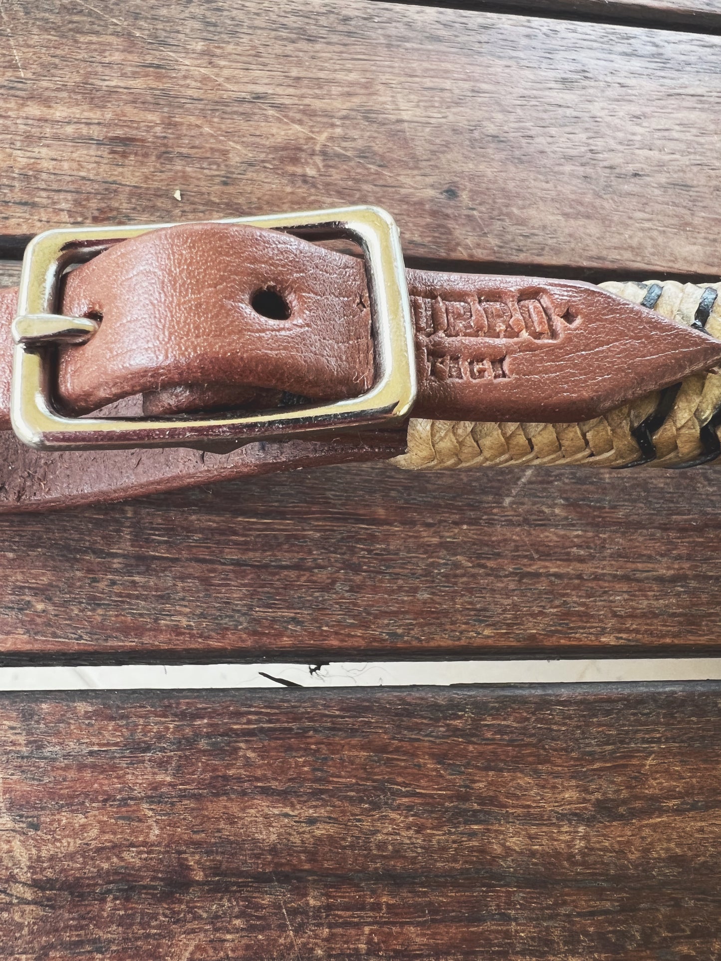 Rawhide Wrap Curb Strap Two Buckles