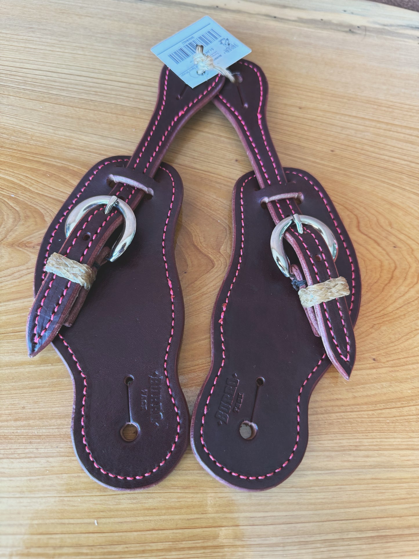 Colored stitched spurs straps