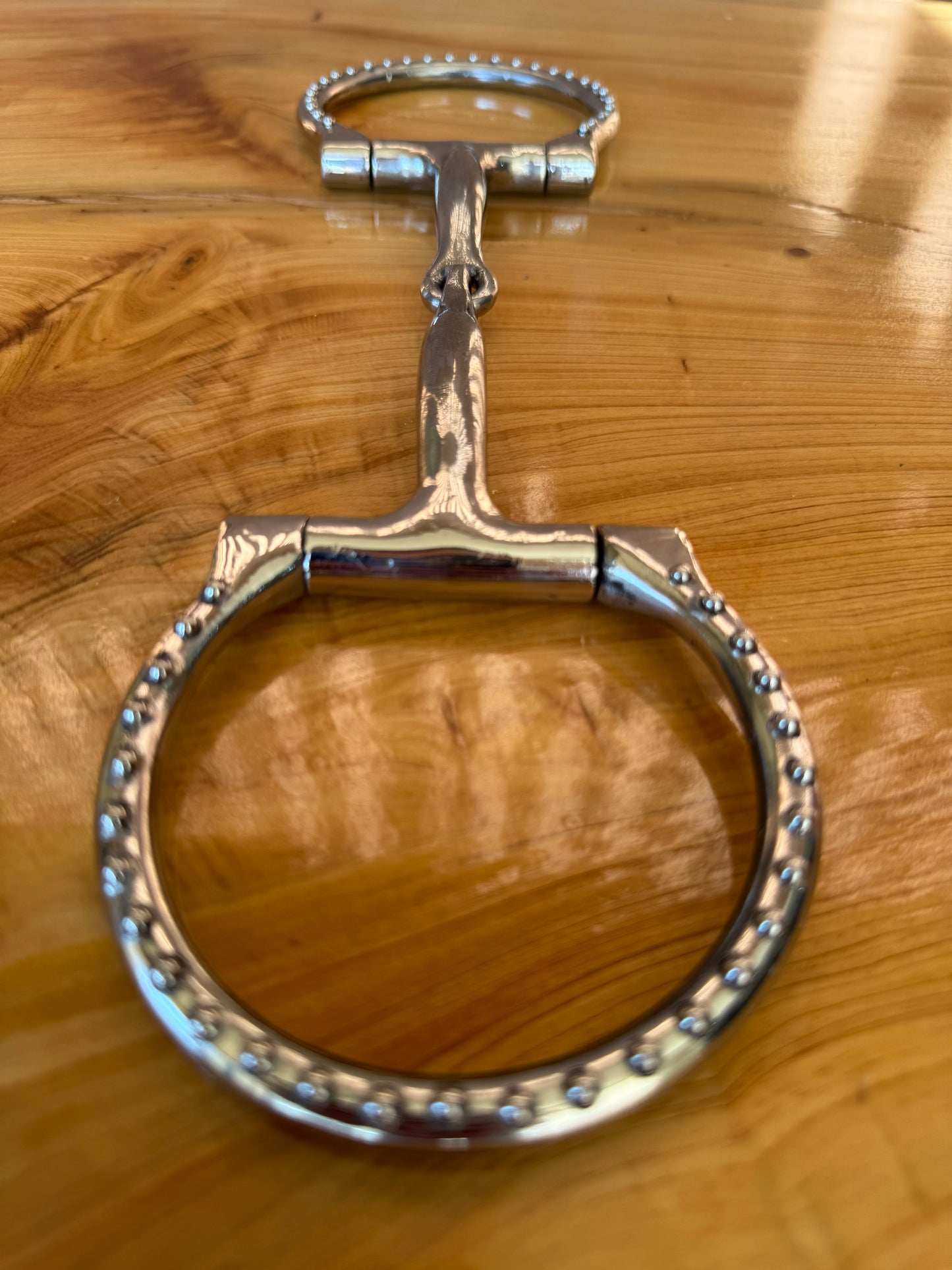 Snaffle bit D Ring- Beaded D-ring snaffle