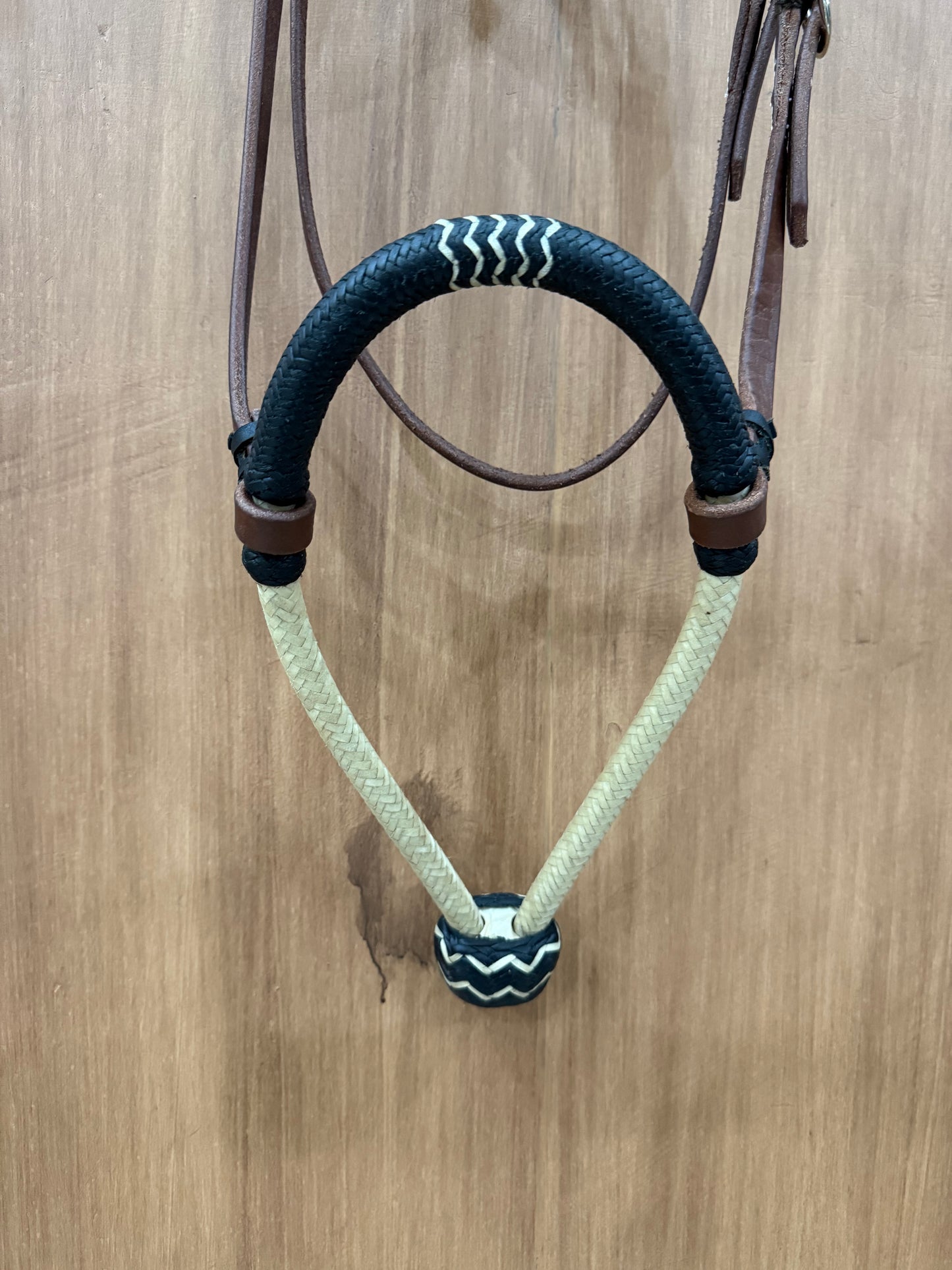 Rawhide braided 5/8" Hackamore bosal with Browband Headstall