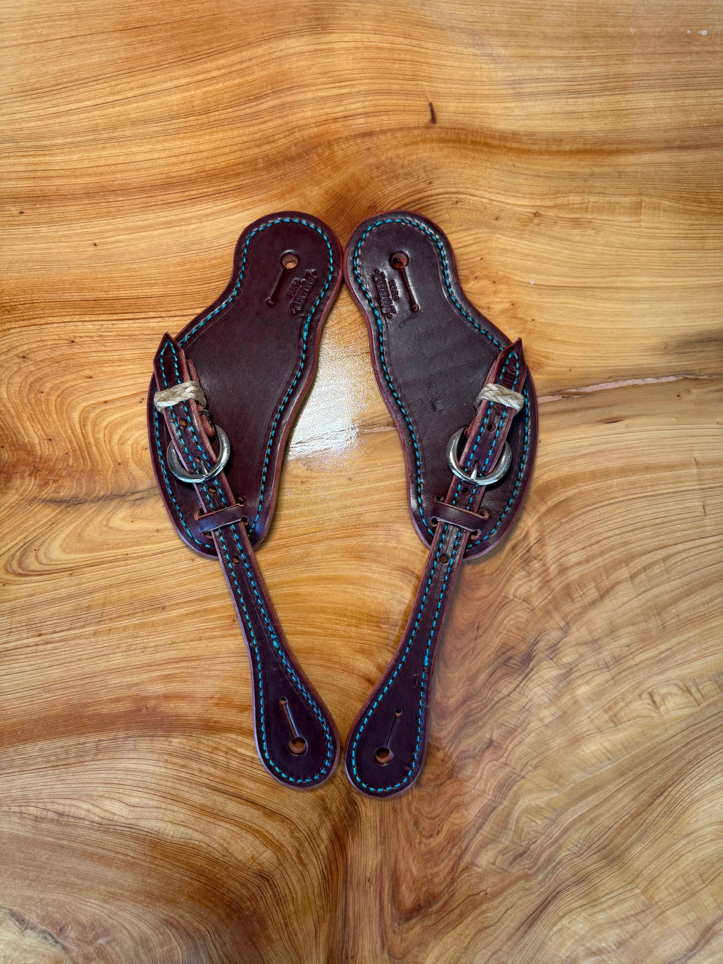 Turquoise Stitched Spurs Straps