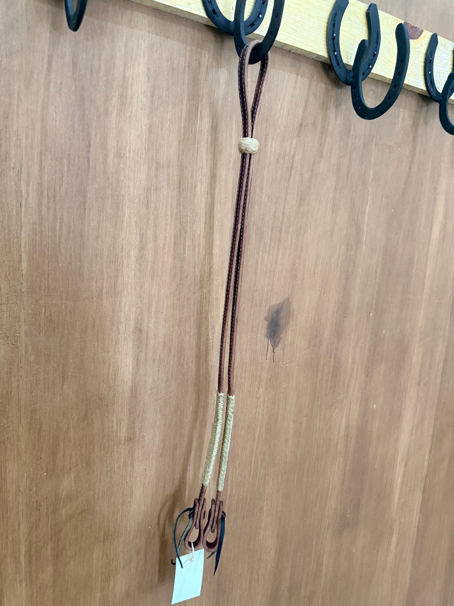 Charra leather reins with rawhide