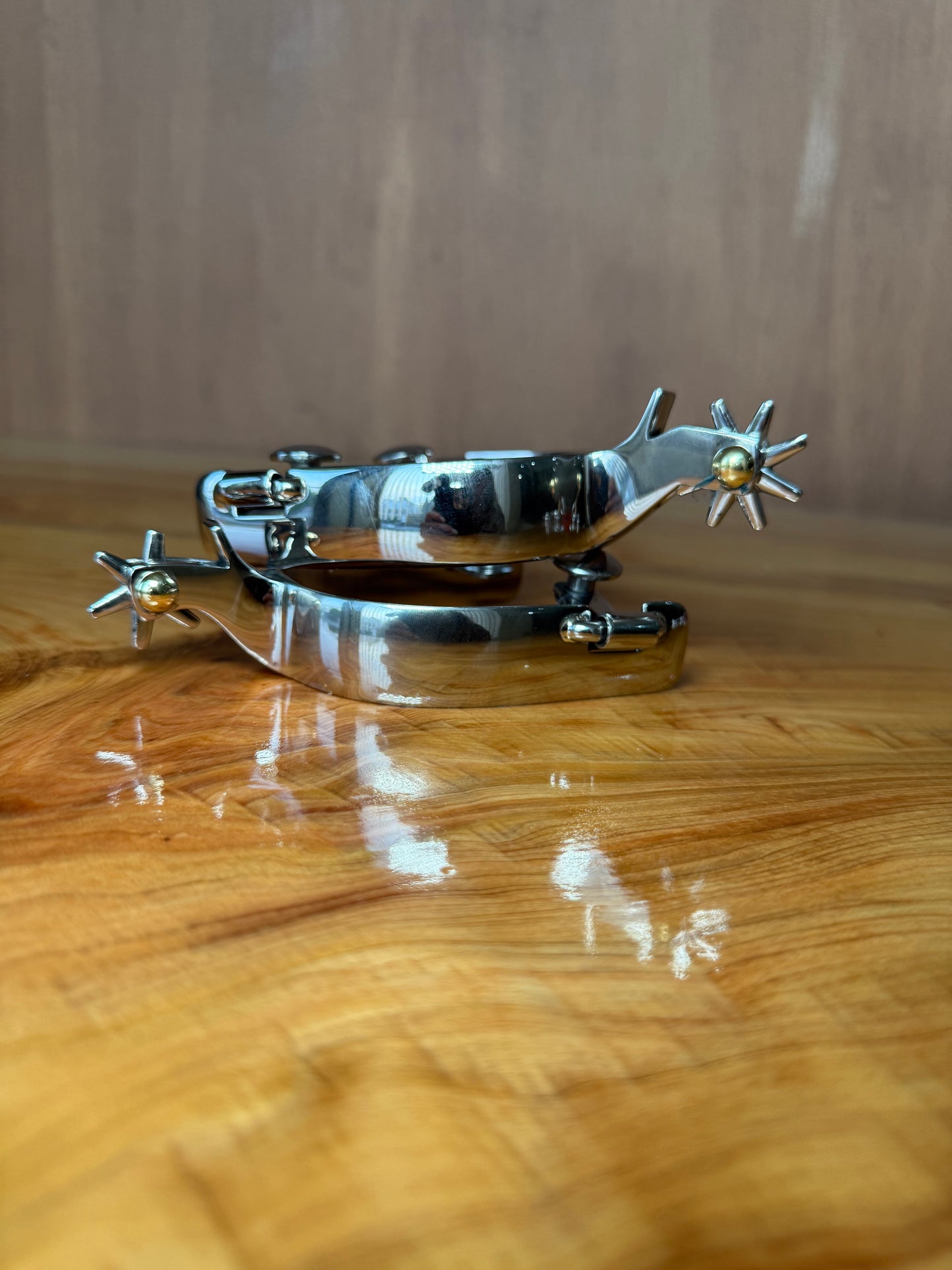 Mirror finish stainless steel spurs