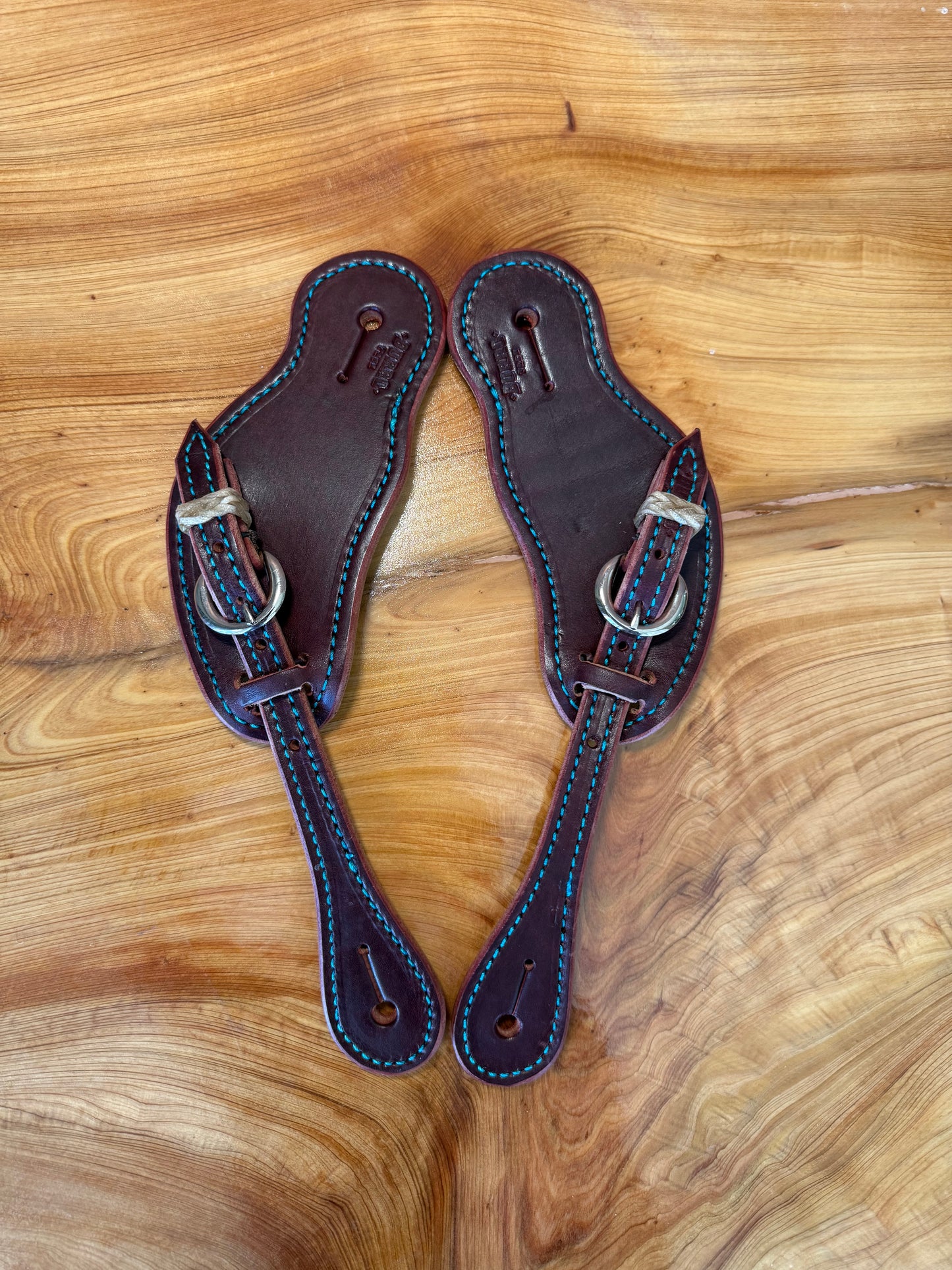 Turquoise Stitched Spurs Straps