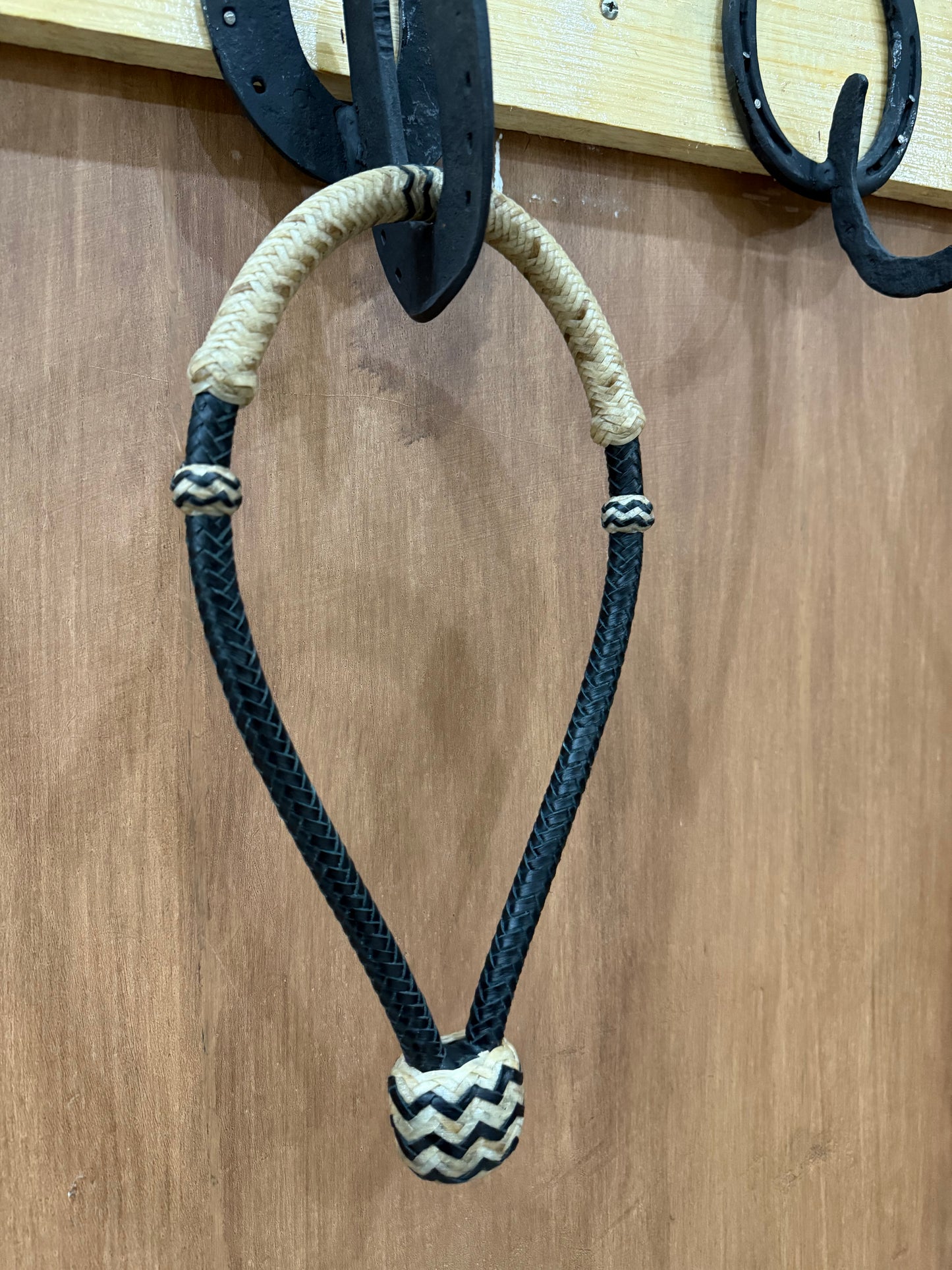 Two-toned rawhide bosal 1/2” with black accents