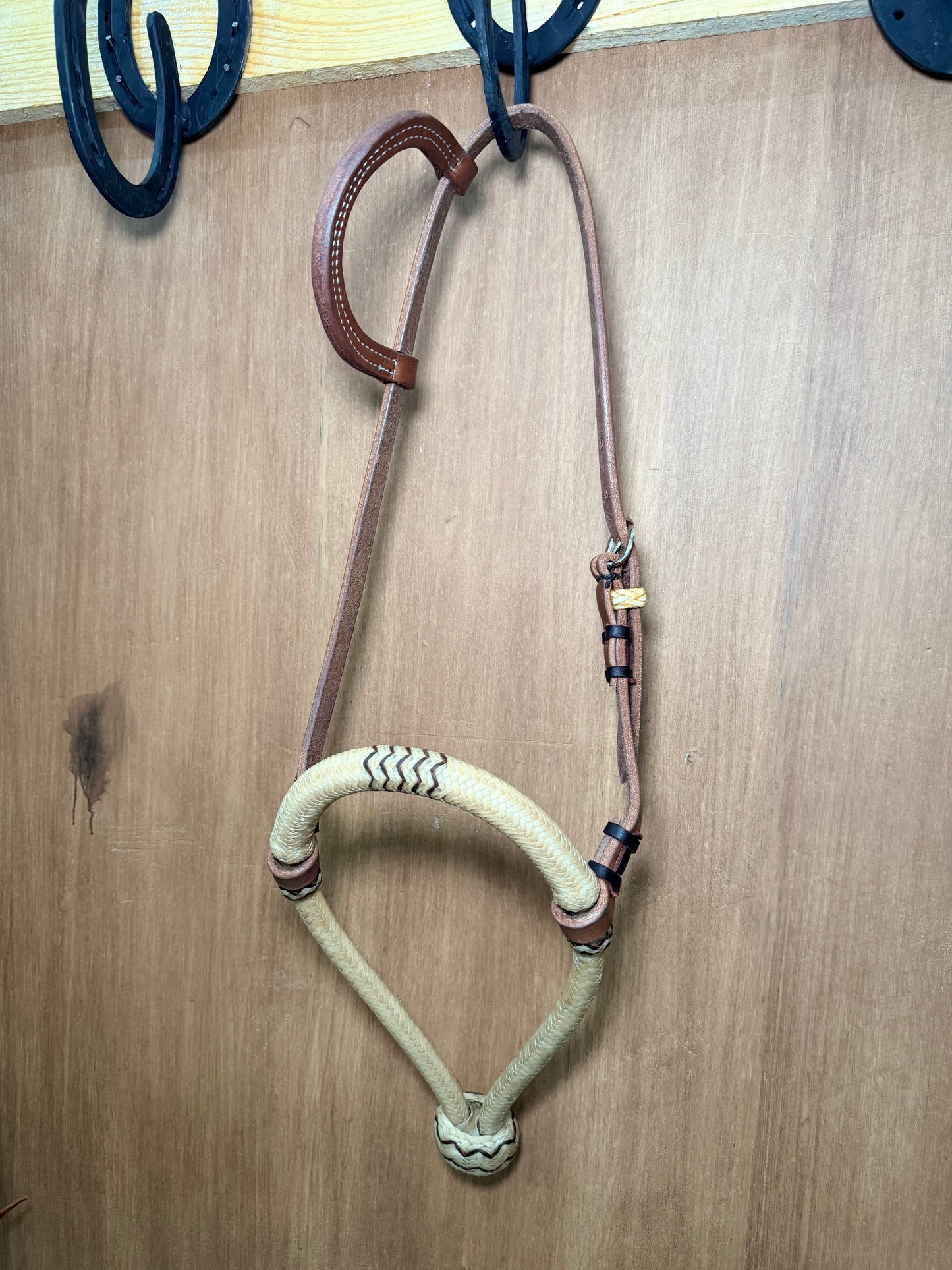 5/8” Hand-Braided Rawhide Bosal with One Ear Leather Bosal Hanger