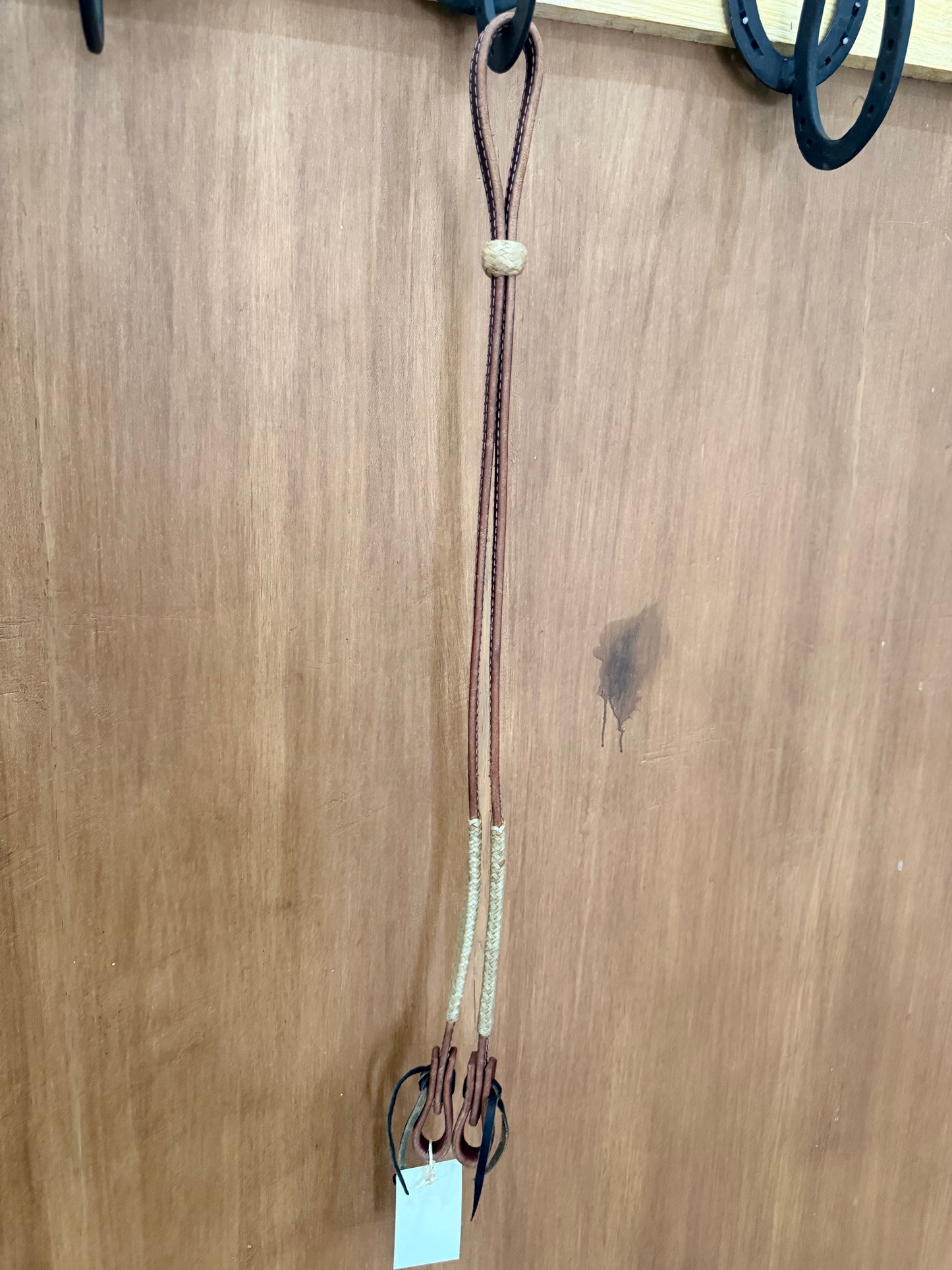 Charra leather reins with rawhide