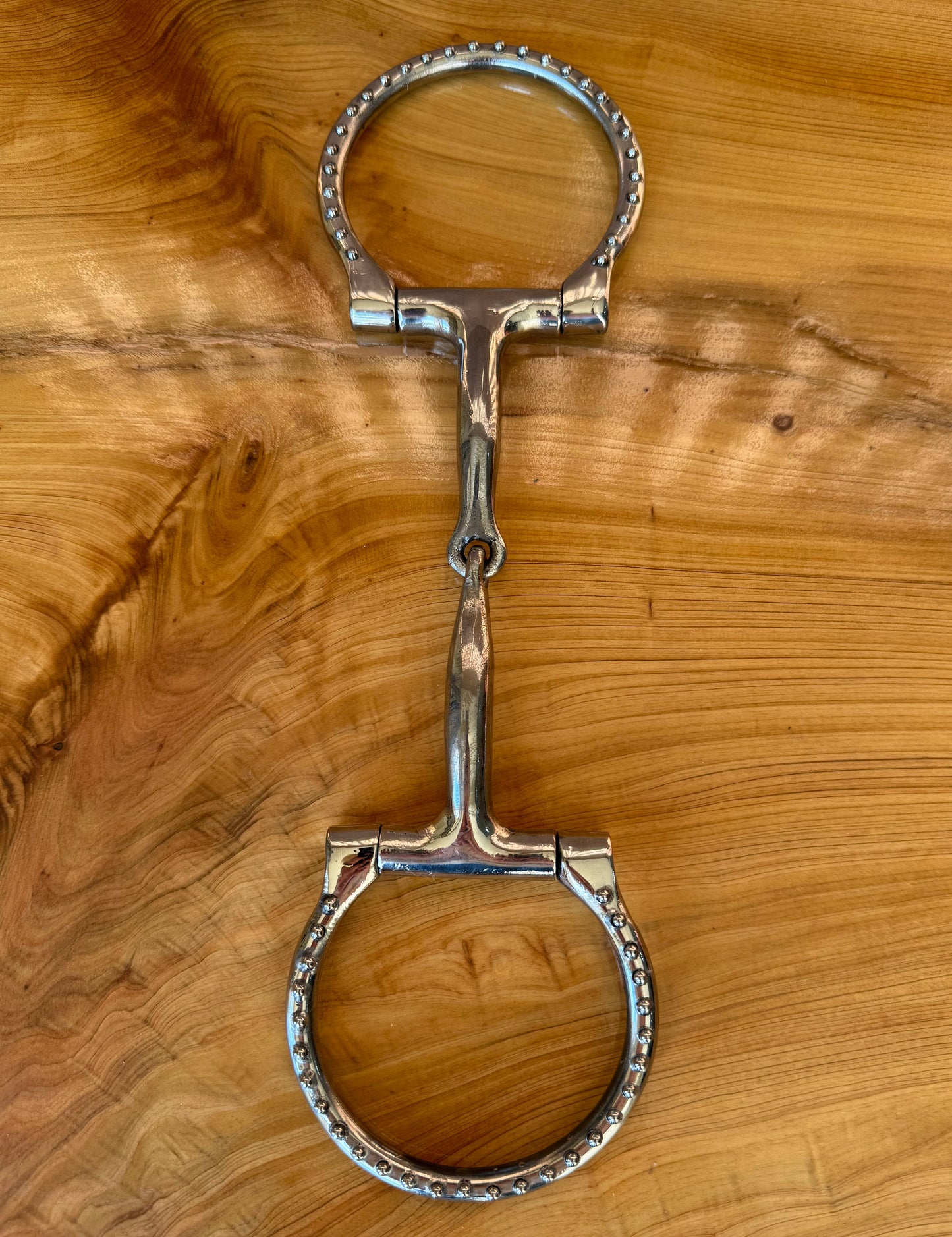 Snaffle bit D Ring- Beaded D-ring snaffle