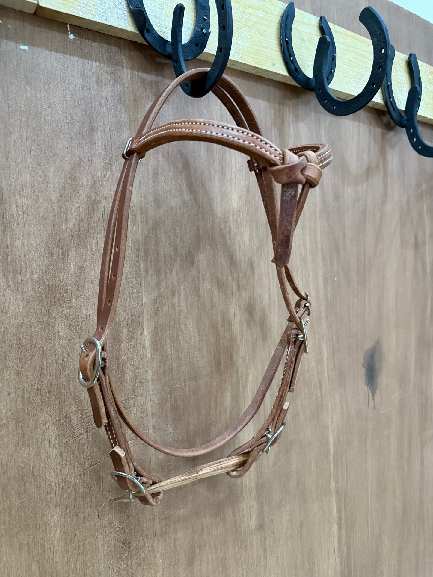 Crossover headstall leather 4 buckles