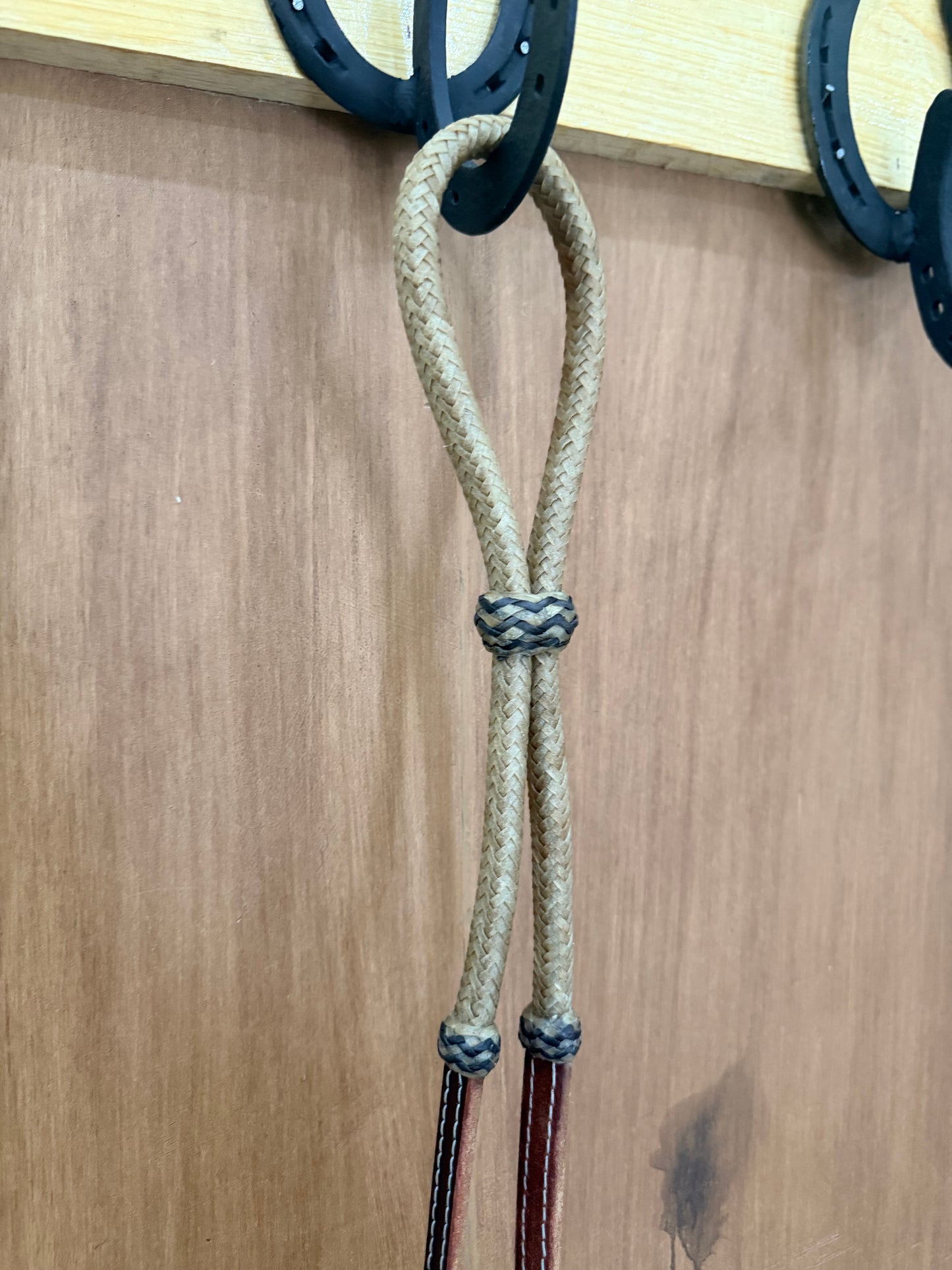 Charra leather reins with rawhide