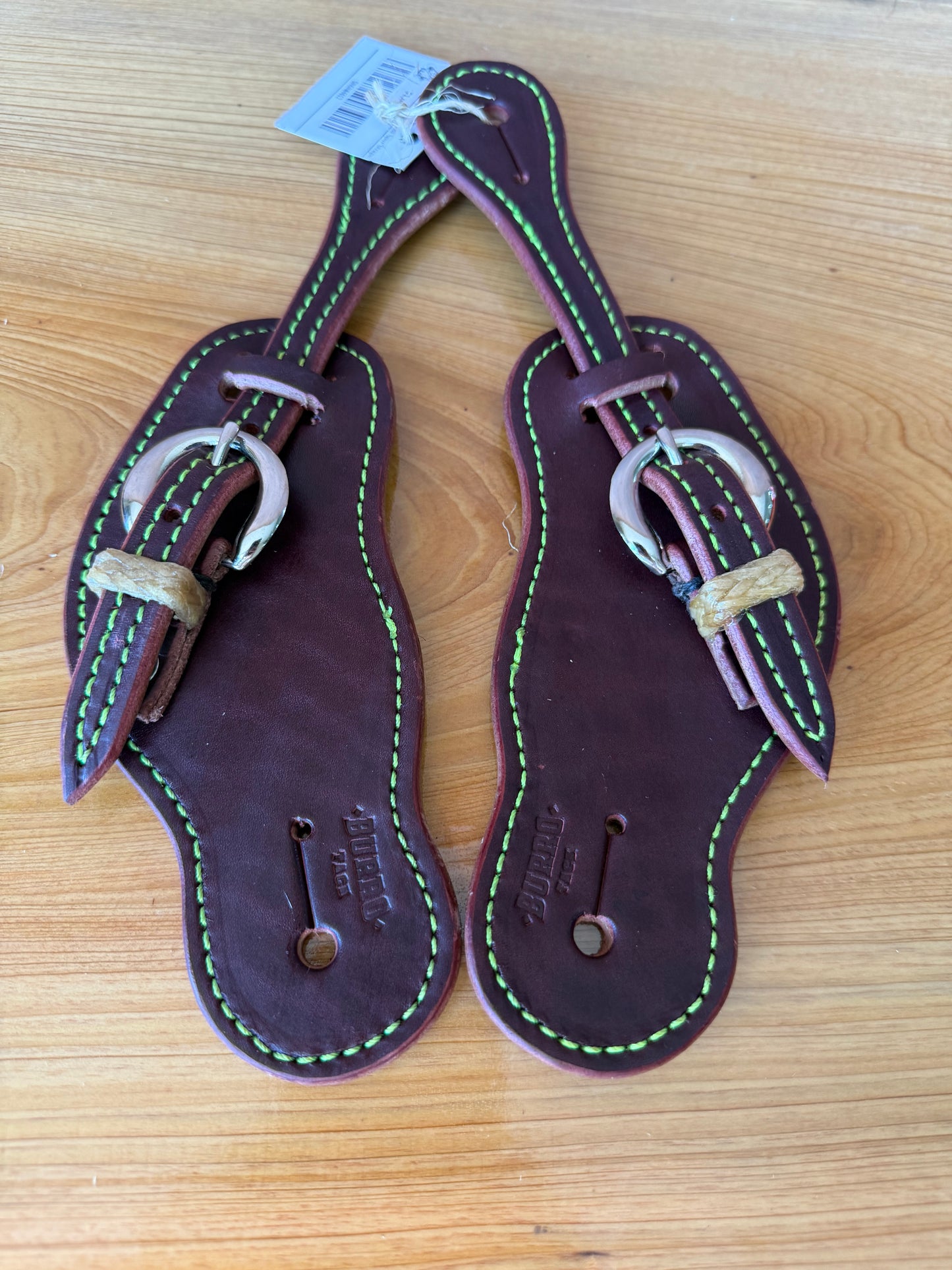 Colored stitched spurs straps