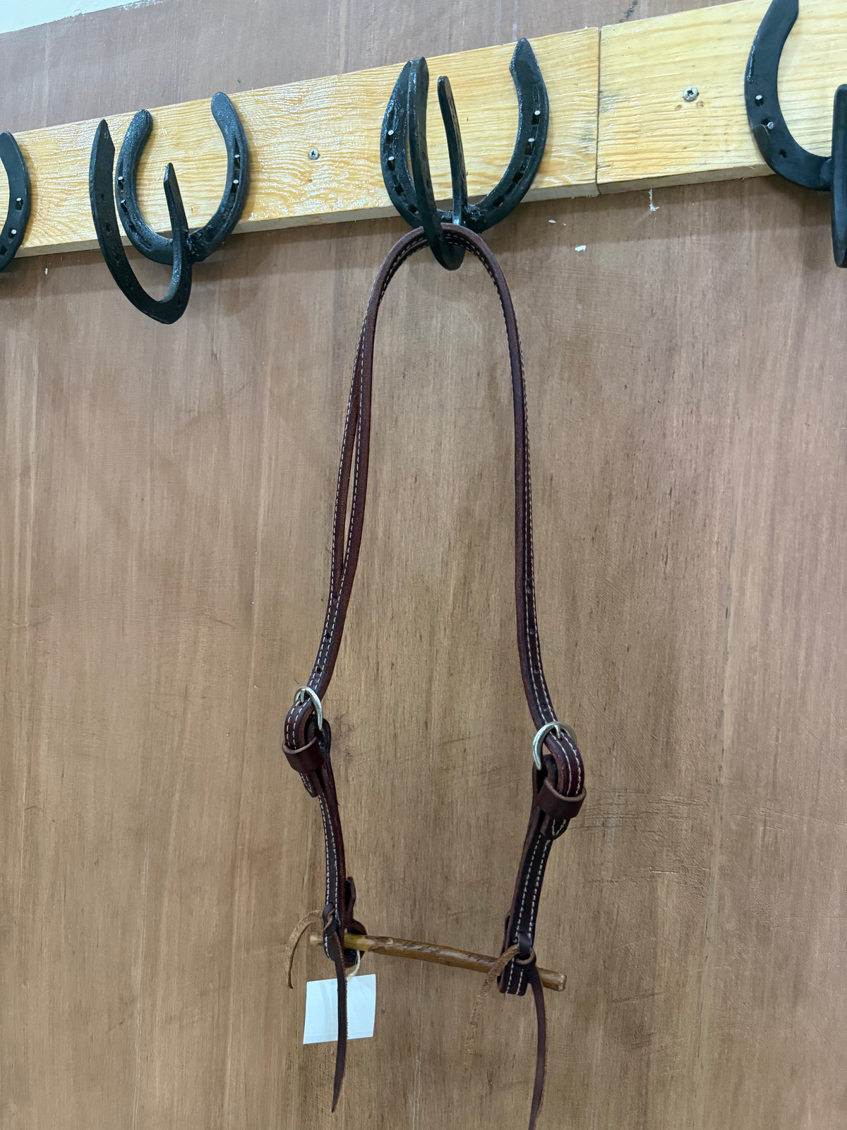 Double Buckle Stitched Leather Headstall