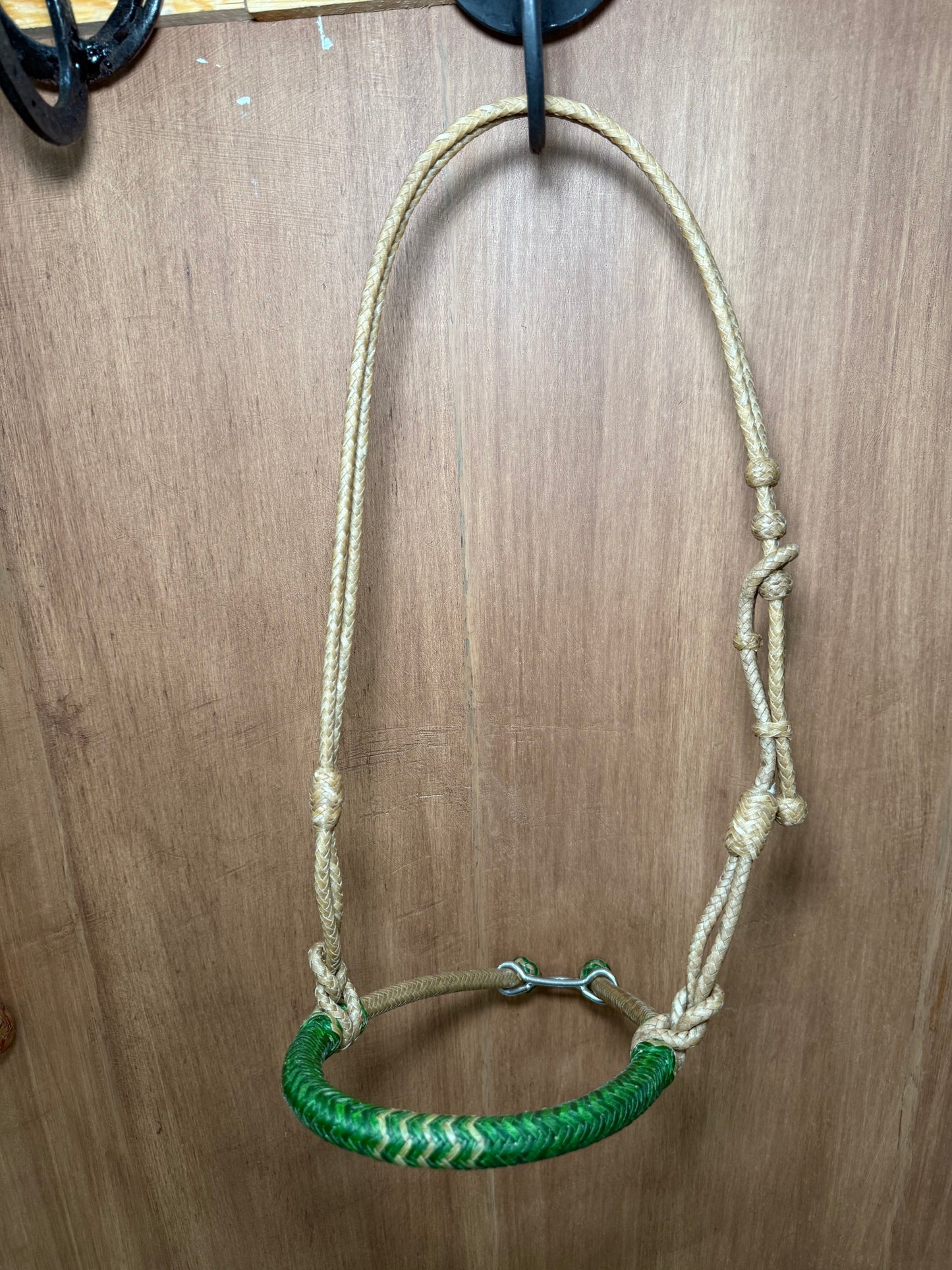 Braided Rawhide Rope Noseband with Tie-Down Ring