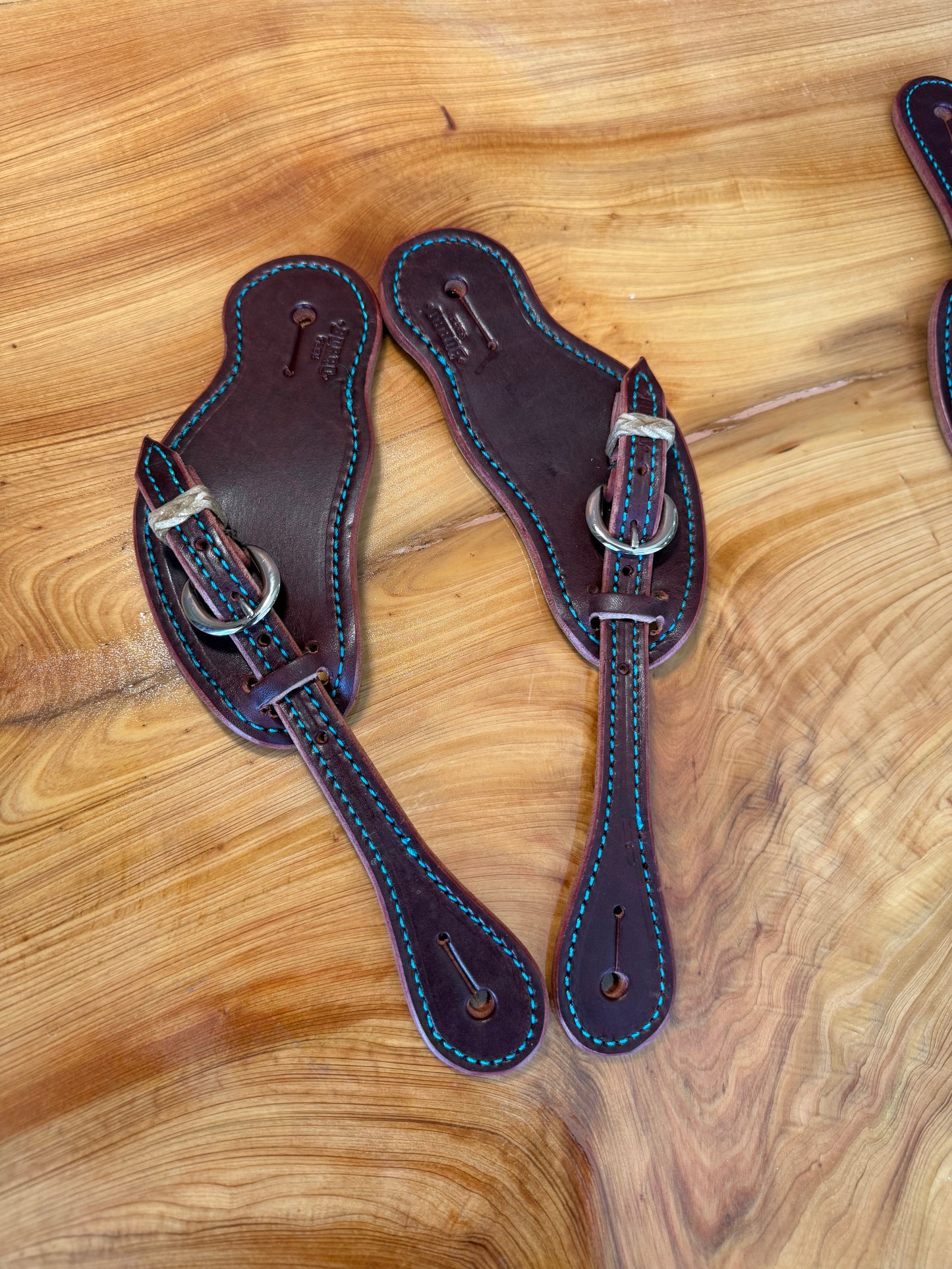 Turquoise Stitched Spurs Straps