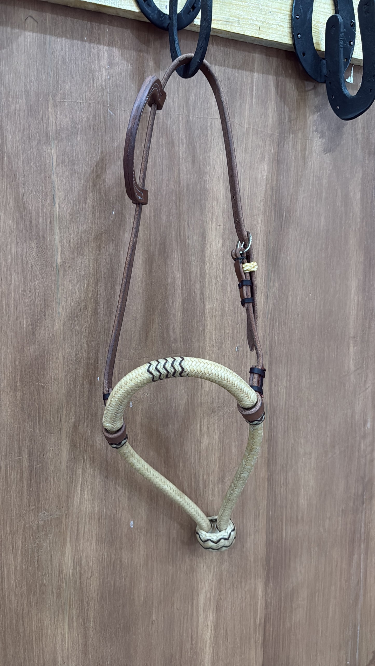 5/8” Hand-Braided Rawhide Bosal with One Ear Leather Bosal Hanger
