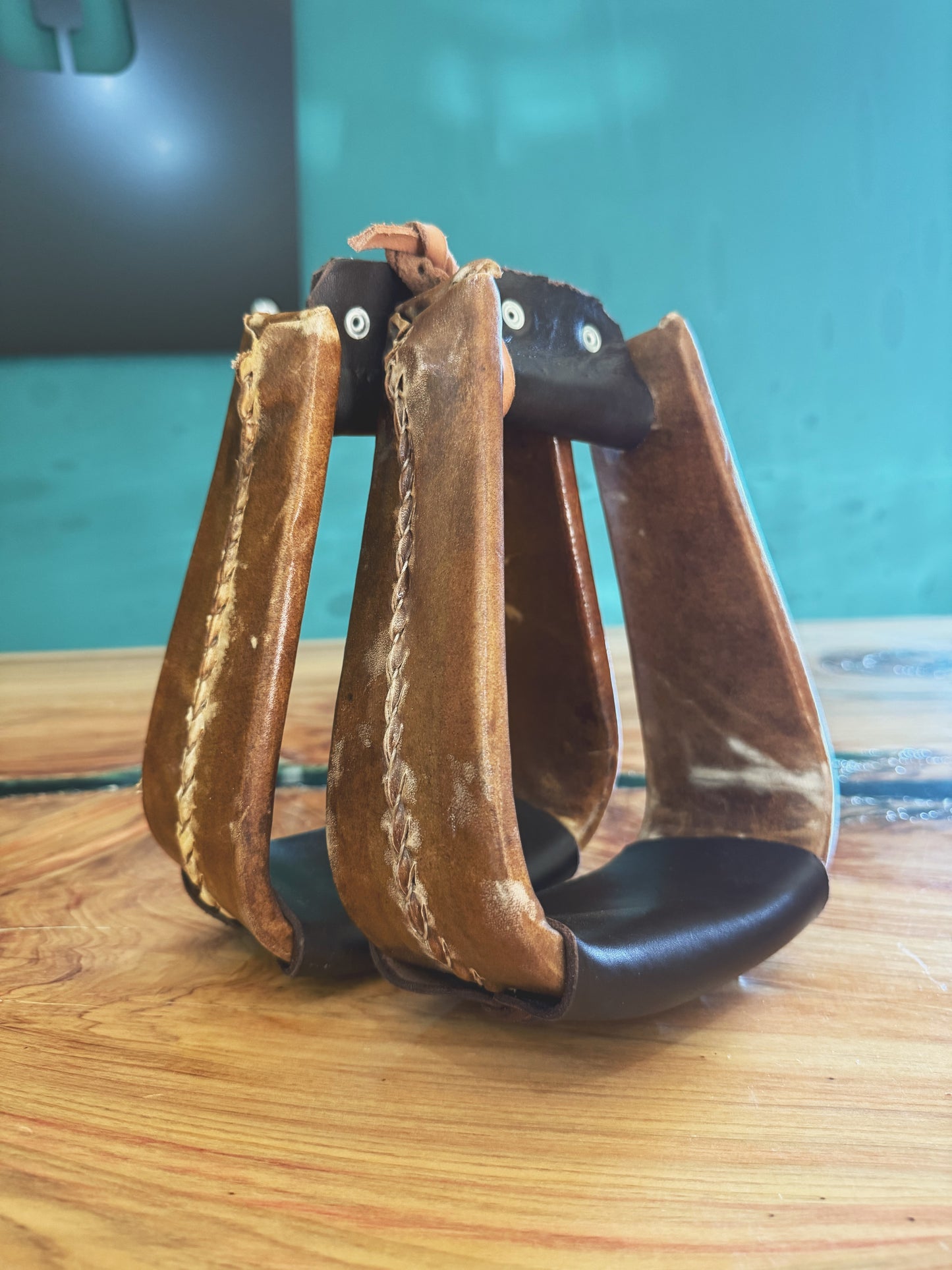 Rawhide covered stirrups