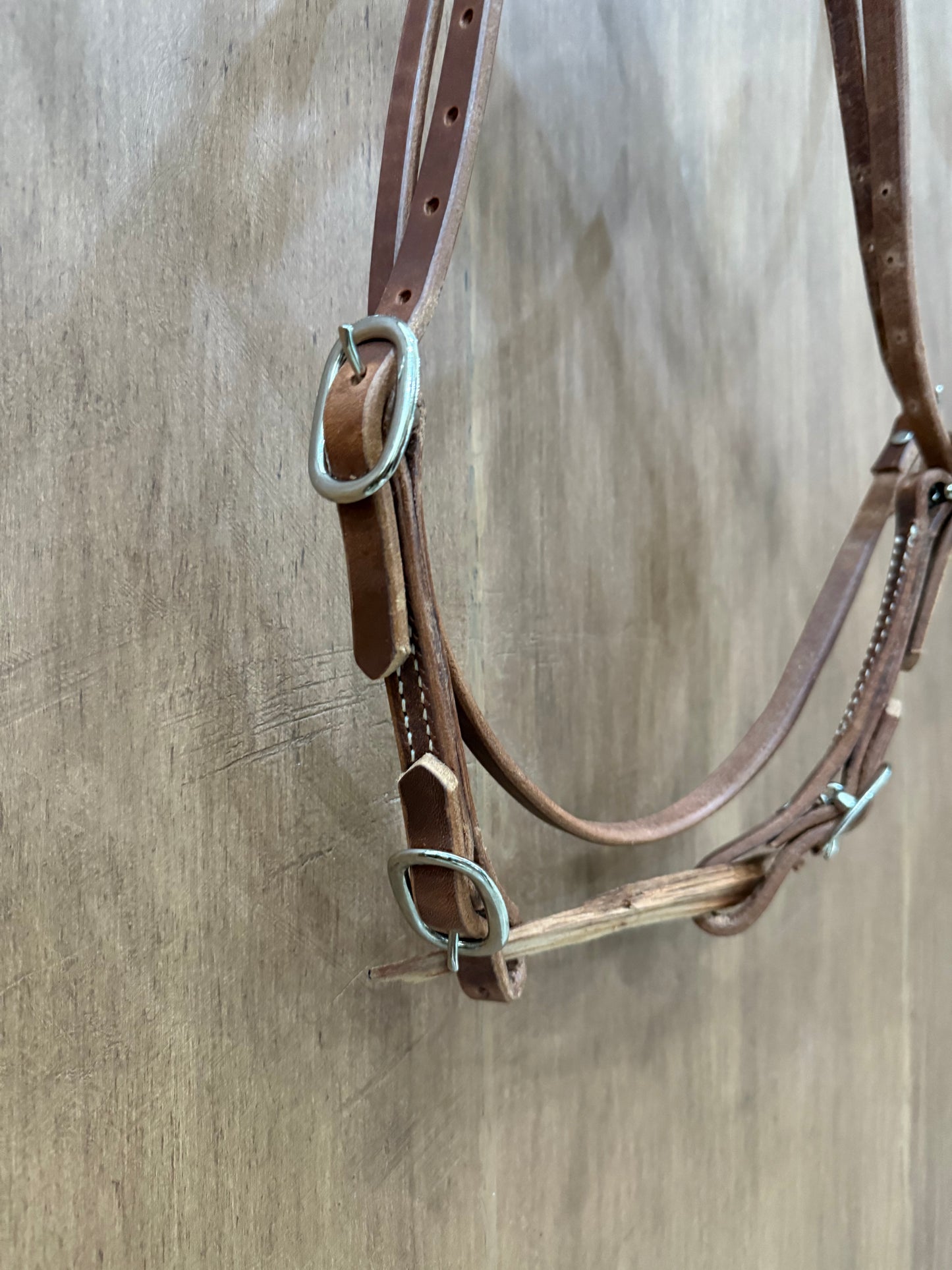 Crossover headstall leather 4 buckles