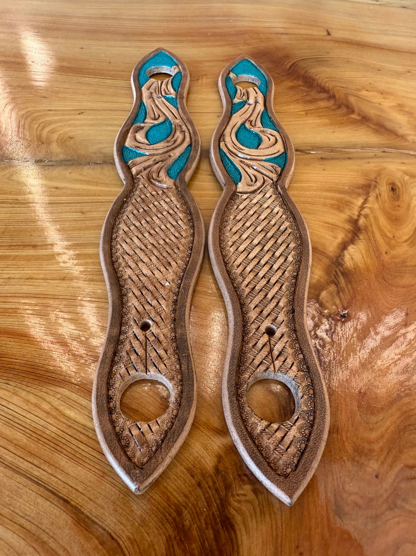 Hand-Tooled & Painted Leather Slobber Straps