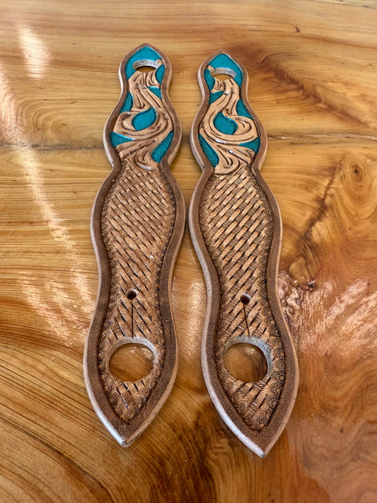 Hand-Tooled & Painted Leather Slobber Straps