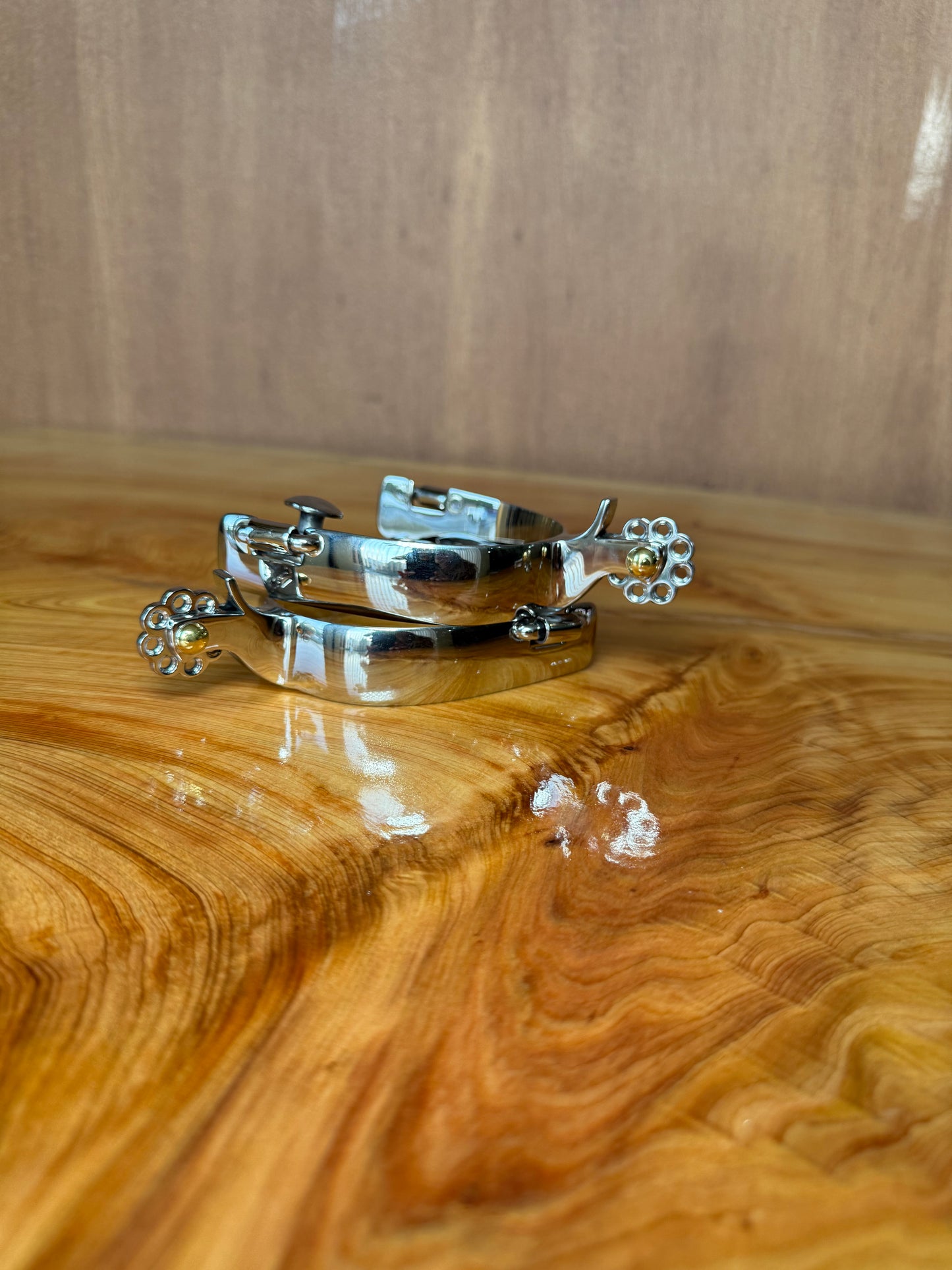 Mirror finish stainless steel spurs
