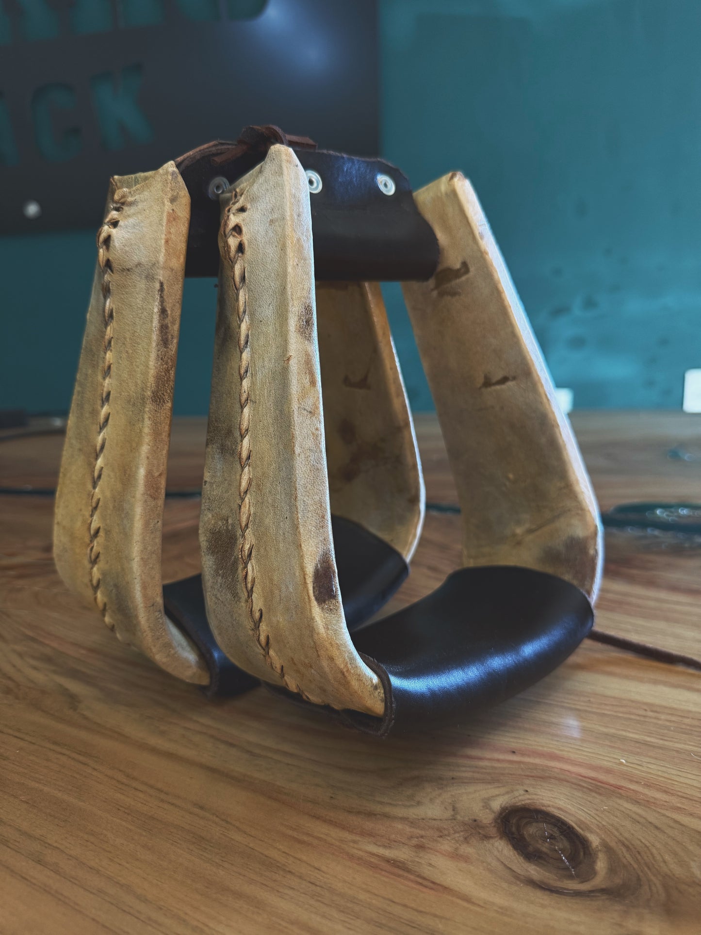 Rawhide covered stirrups