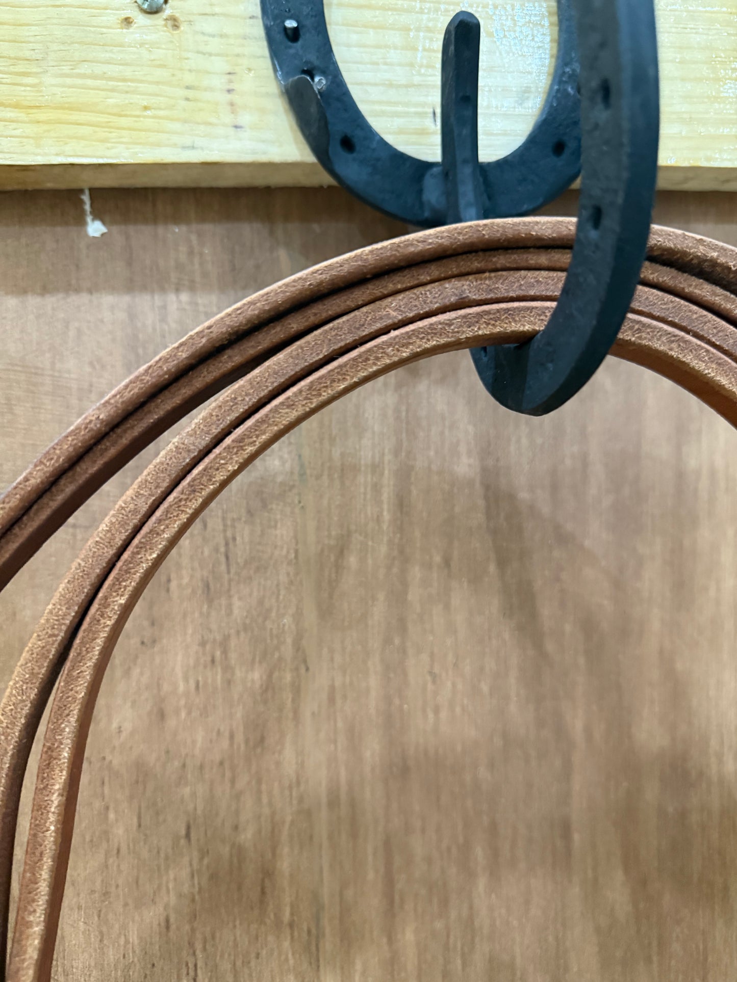 Leather reins with rawhide