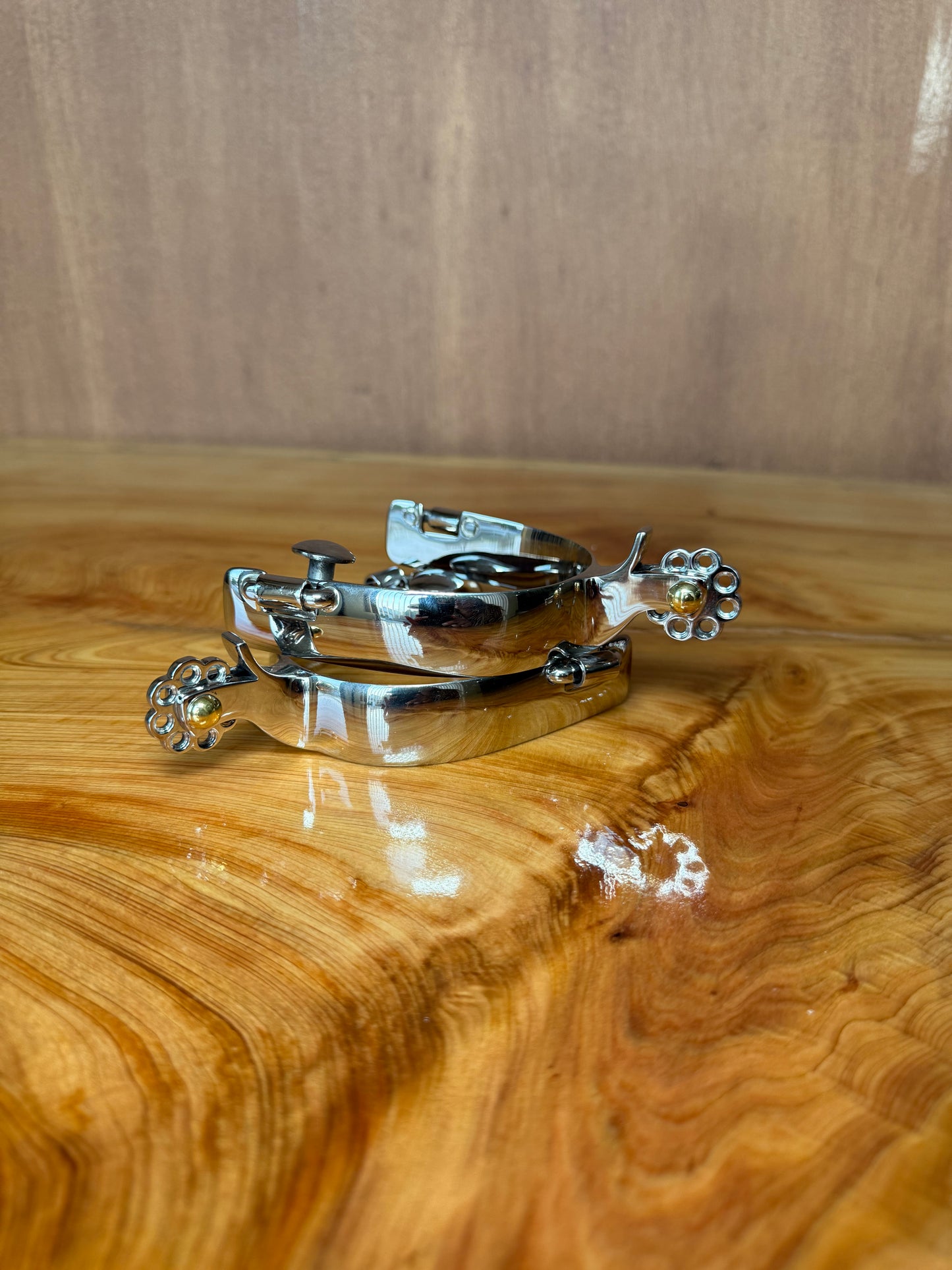 Mirror finish stainless steel spurs