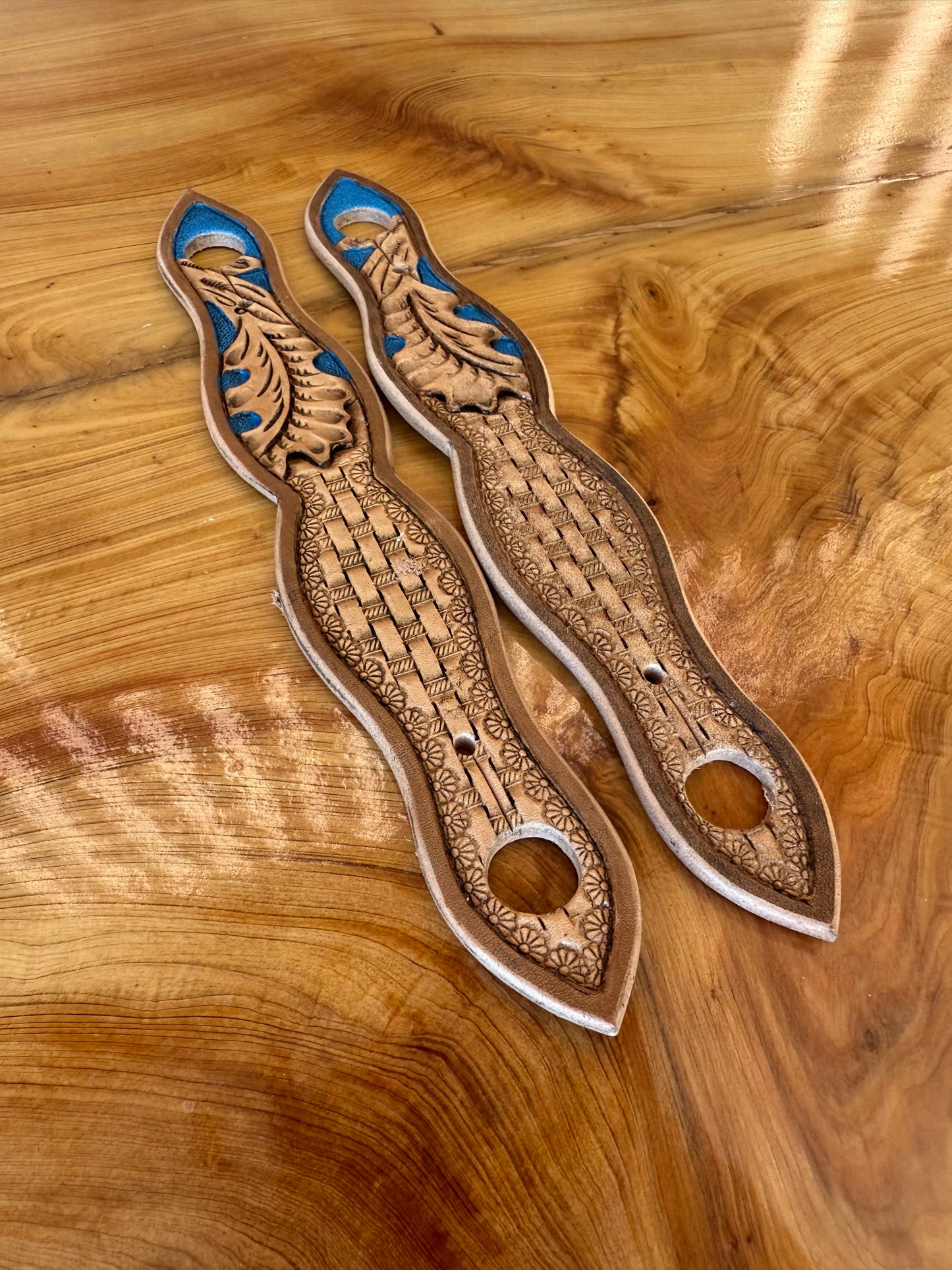 Hand-Tooled & Painted Leather Slobber Straps