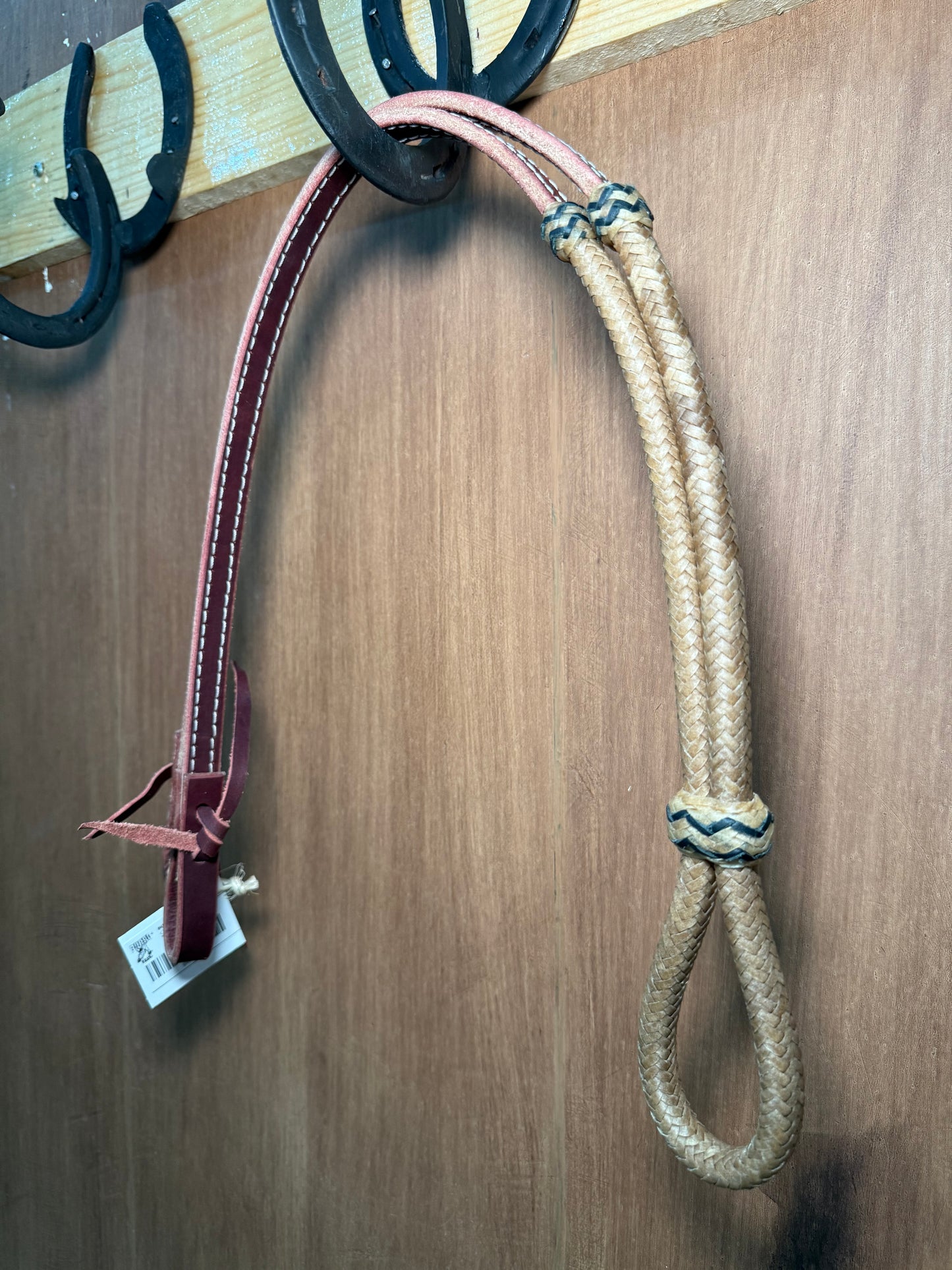 Charra leather reins with rawhide