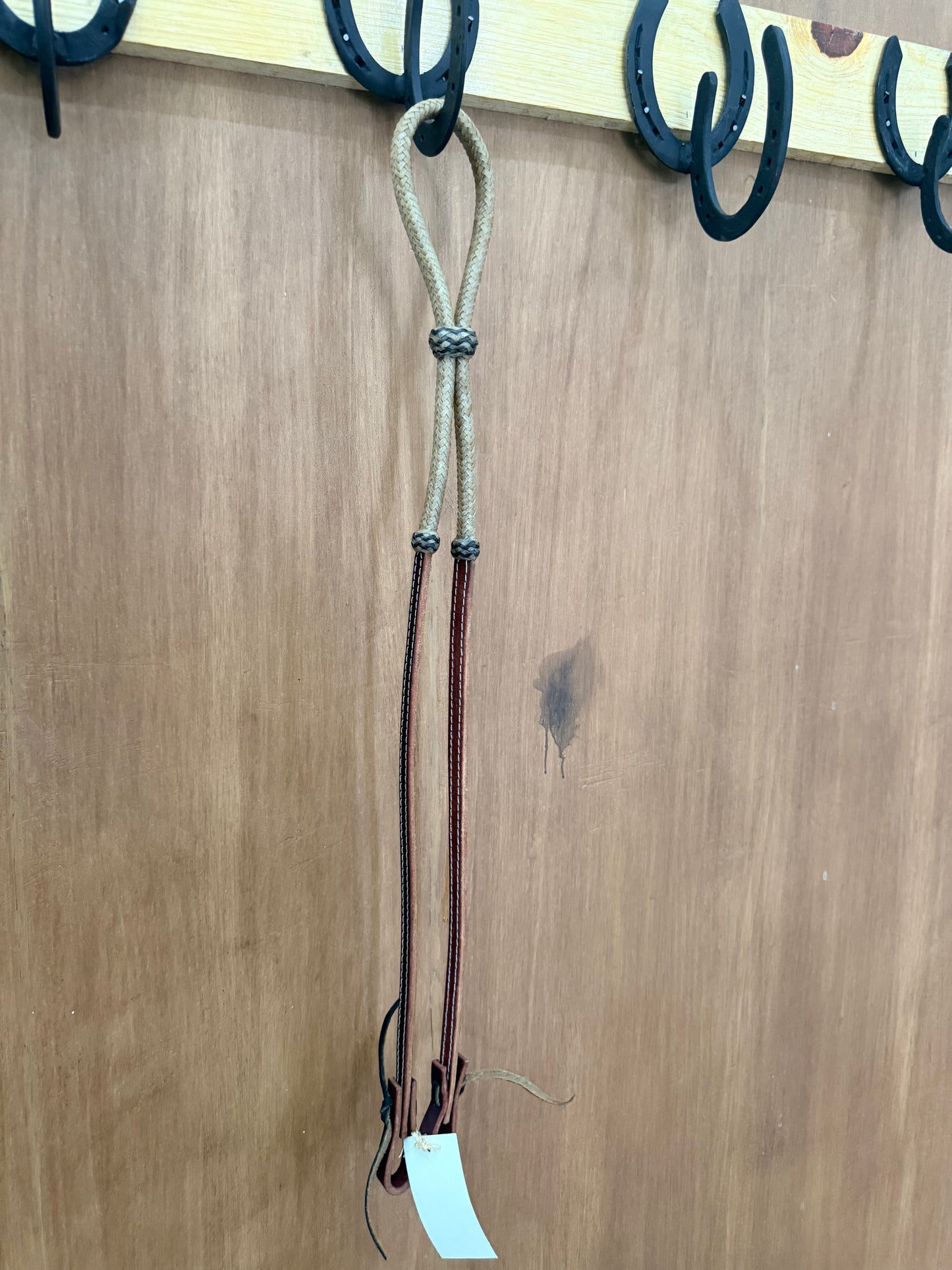 Charra leather reins with rawhide