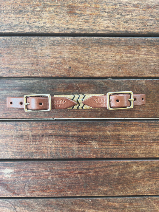 Rawhide Wrap Curb Strap Two Buckles