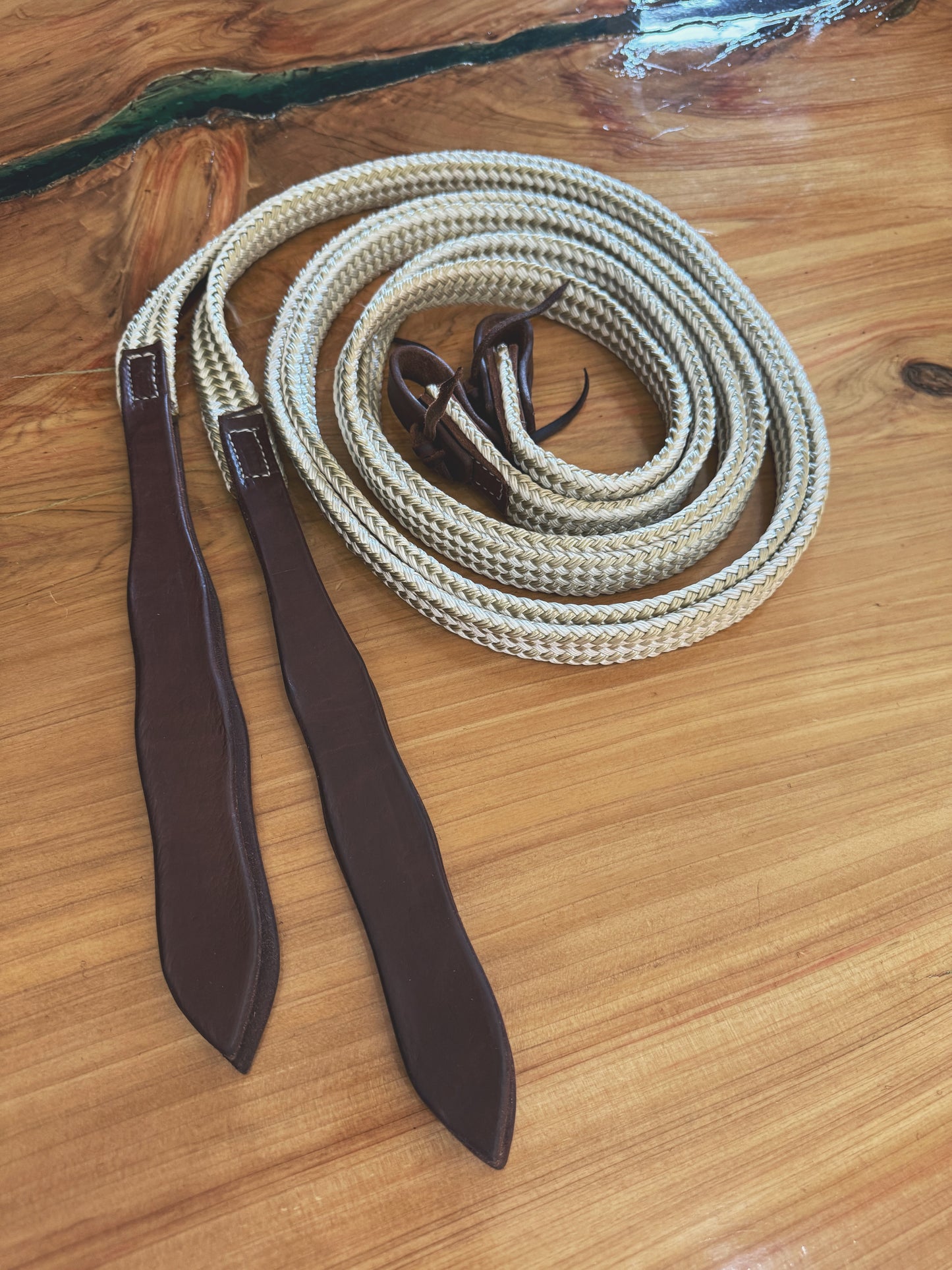 Cotton braided split reins