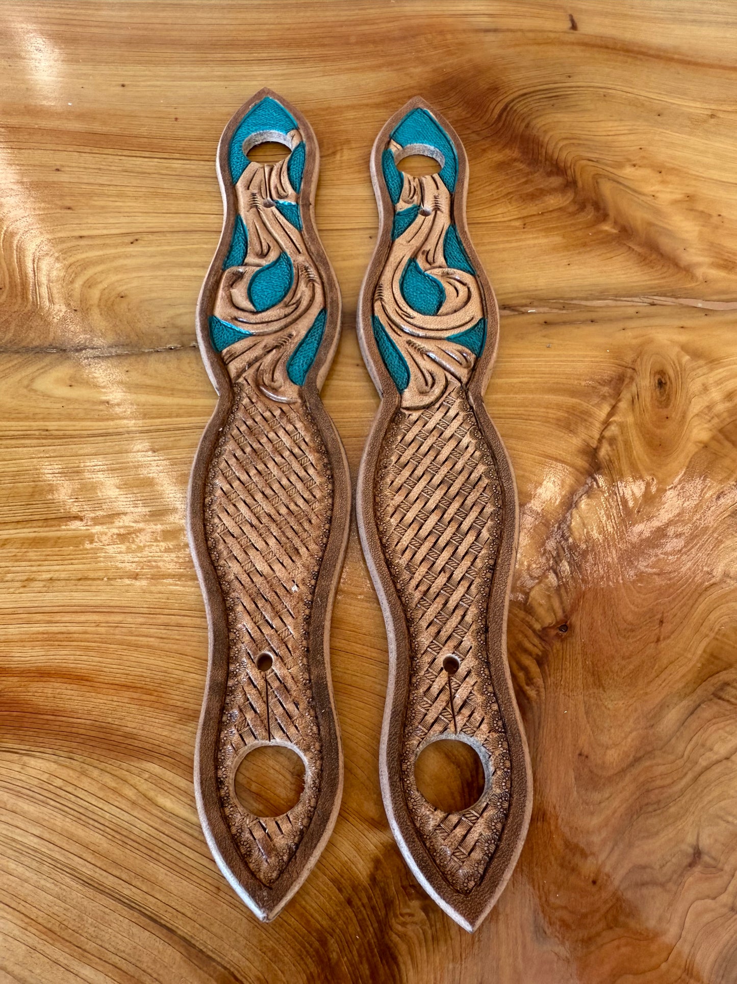 Hand-Tooled & Painted Leather Slobber Straps