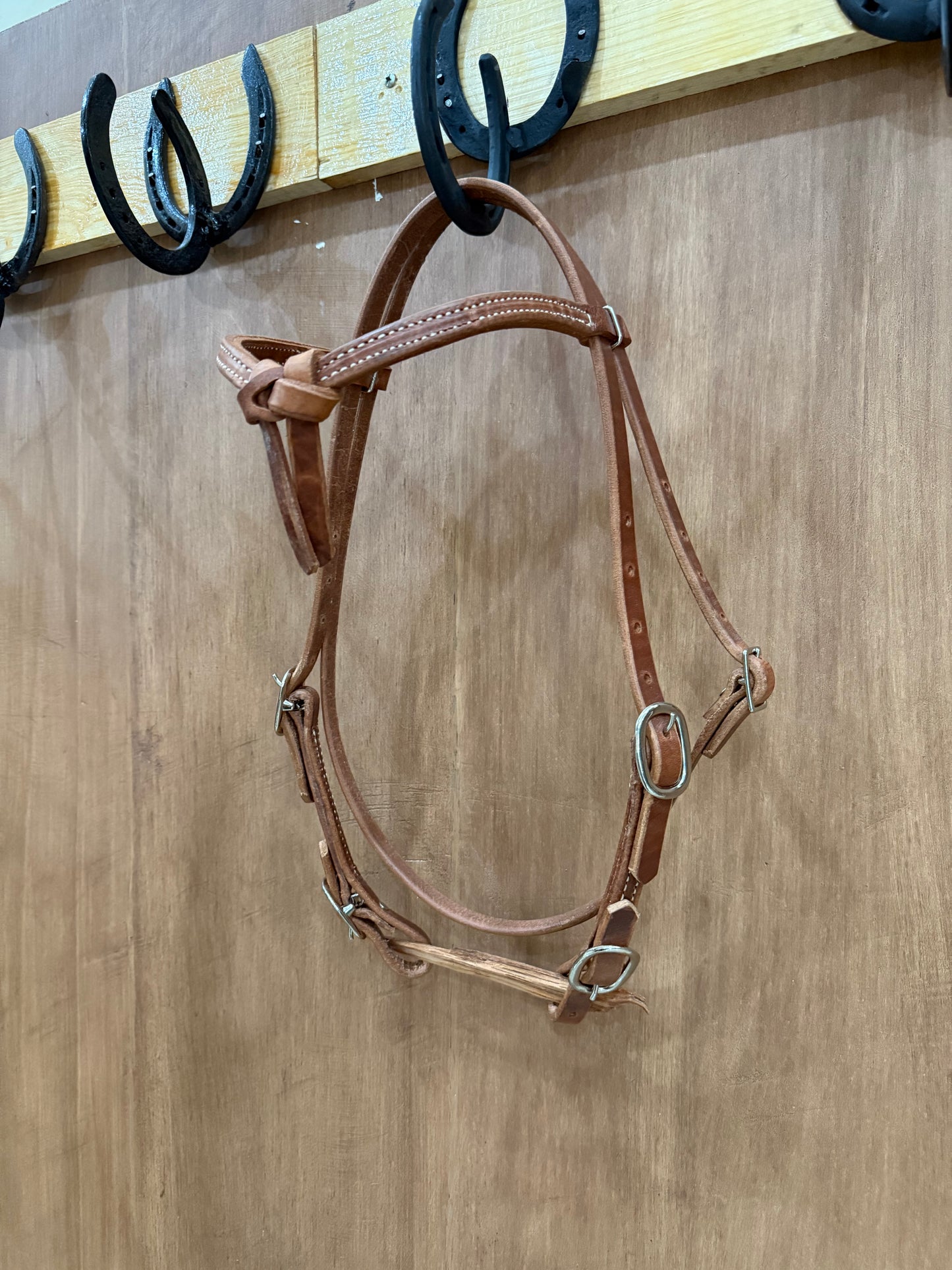 Crossover headstall leather 4 buckles