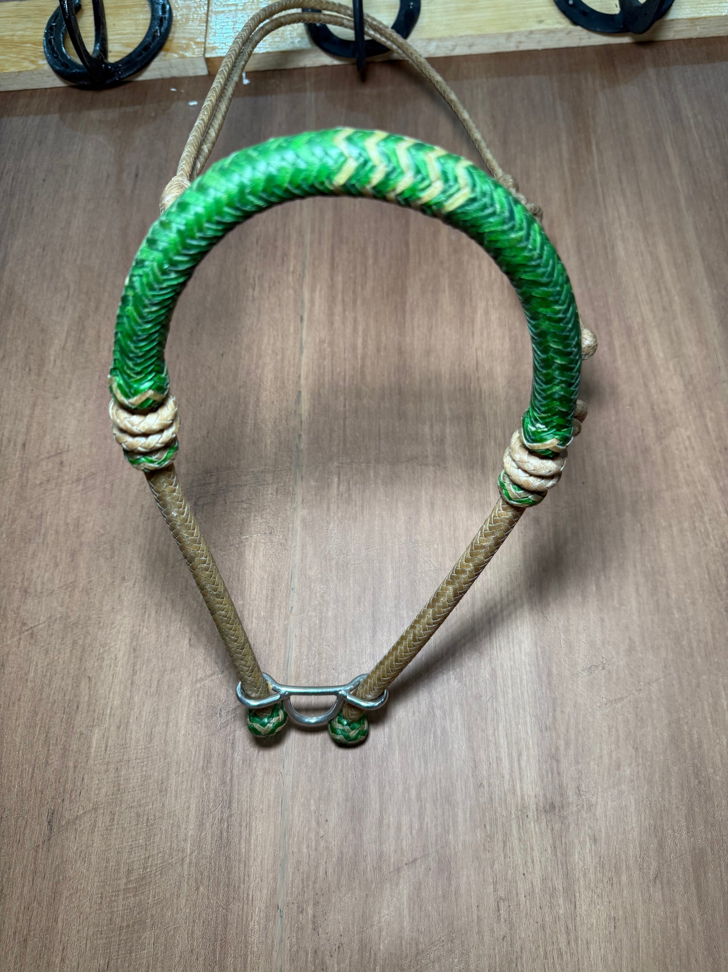 Braided Rawhide Rope Noseband with Tie-Down Ring
