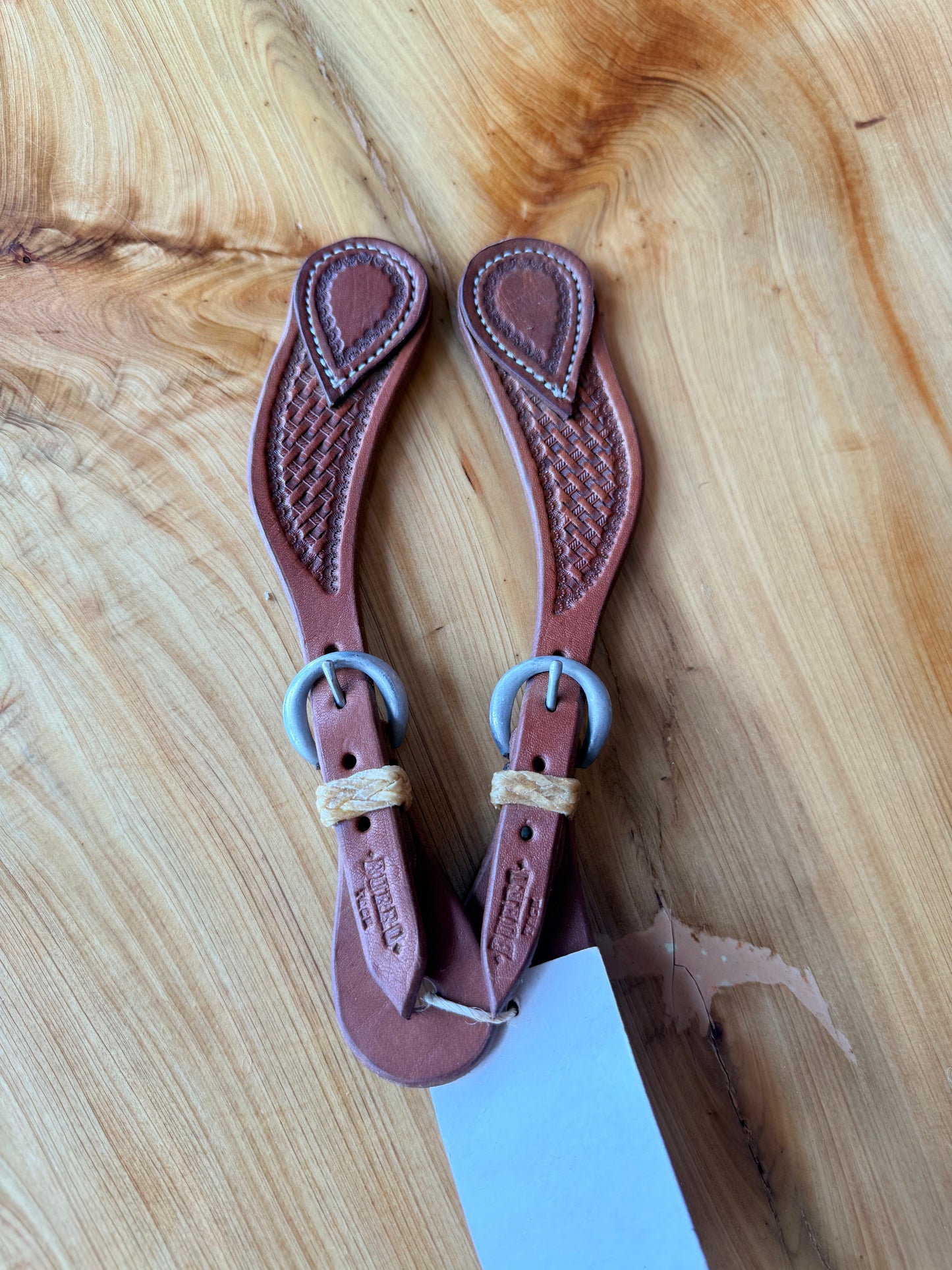 Youth Basket Stamp Spur Straps 17
