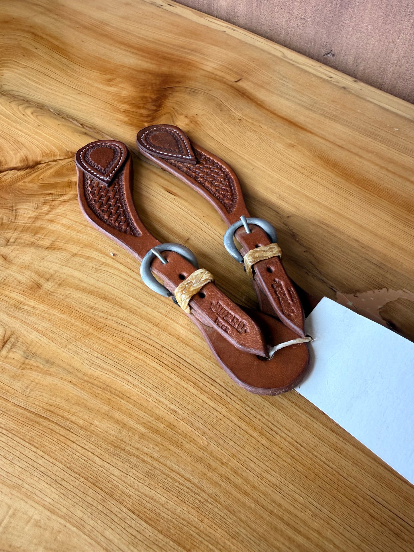 Youth Basket Stamp Spur Straps 17